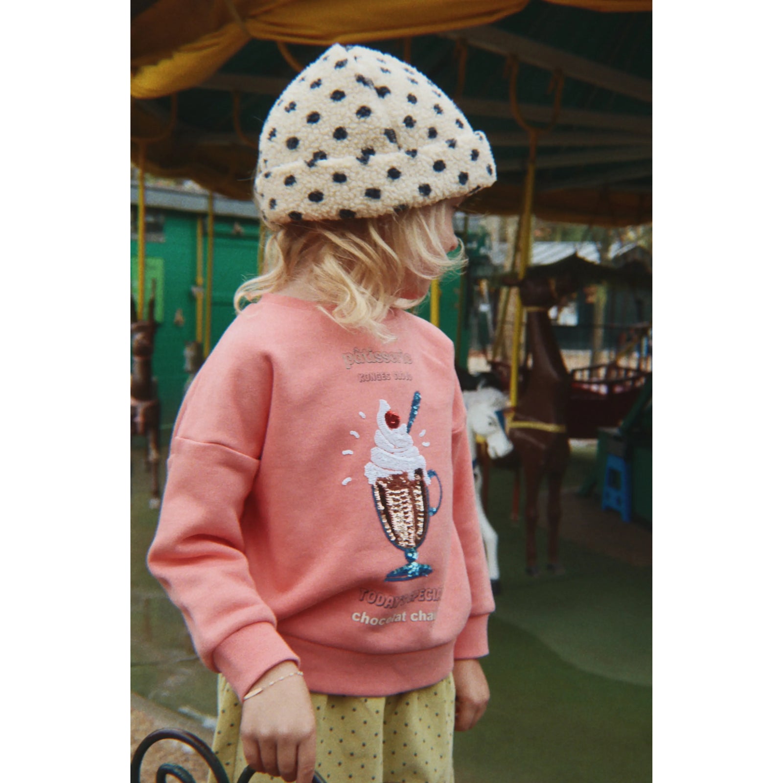 Lou Sequin Sweat Shirt Gots - Peach Blossom