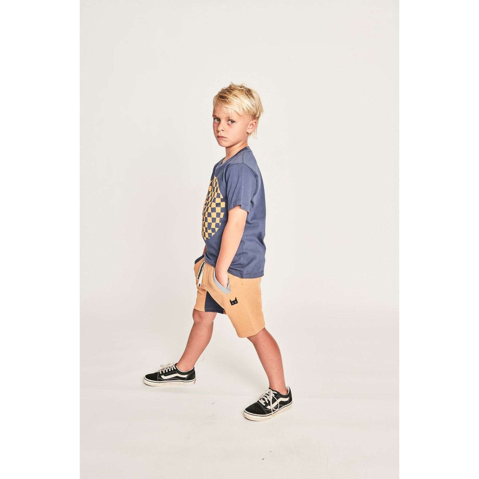 Checkhole Ss Tee - Dk Denim