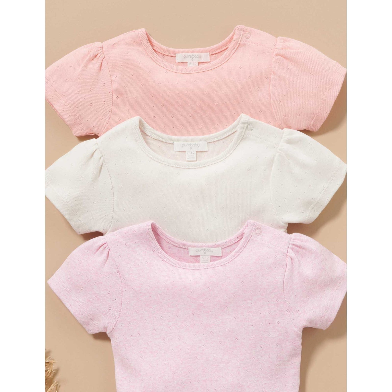 Pointelle S Sleeve Tee - Tourmaline