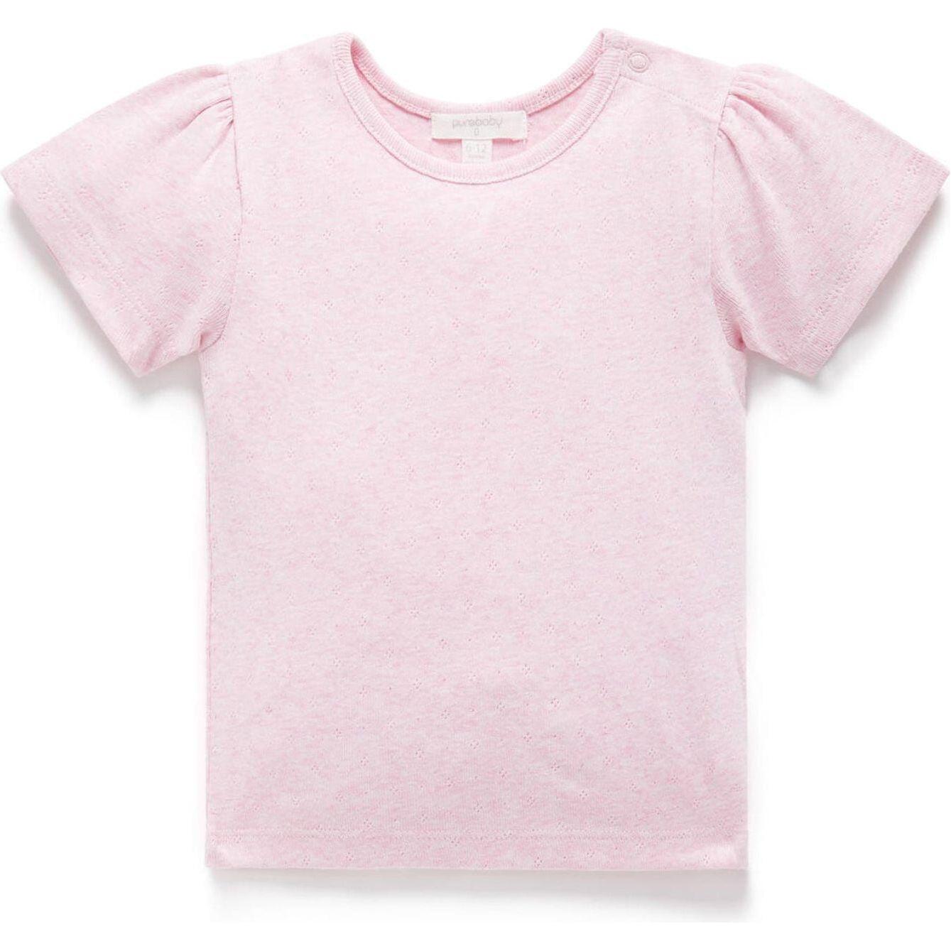 Pointelle S Sleeve Tee - Tourmaline