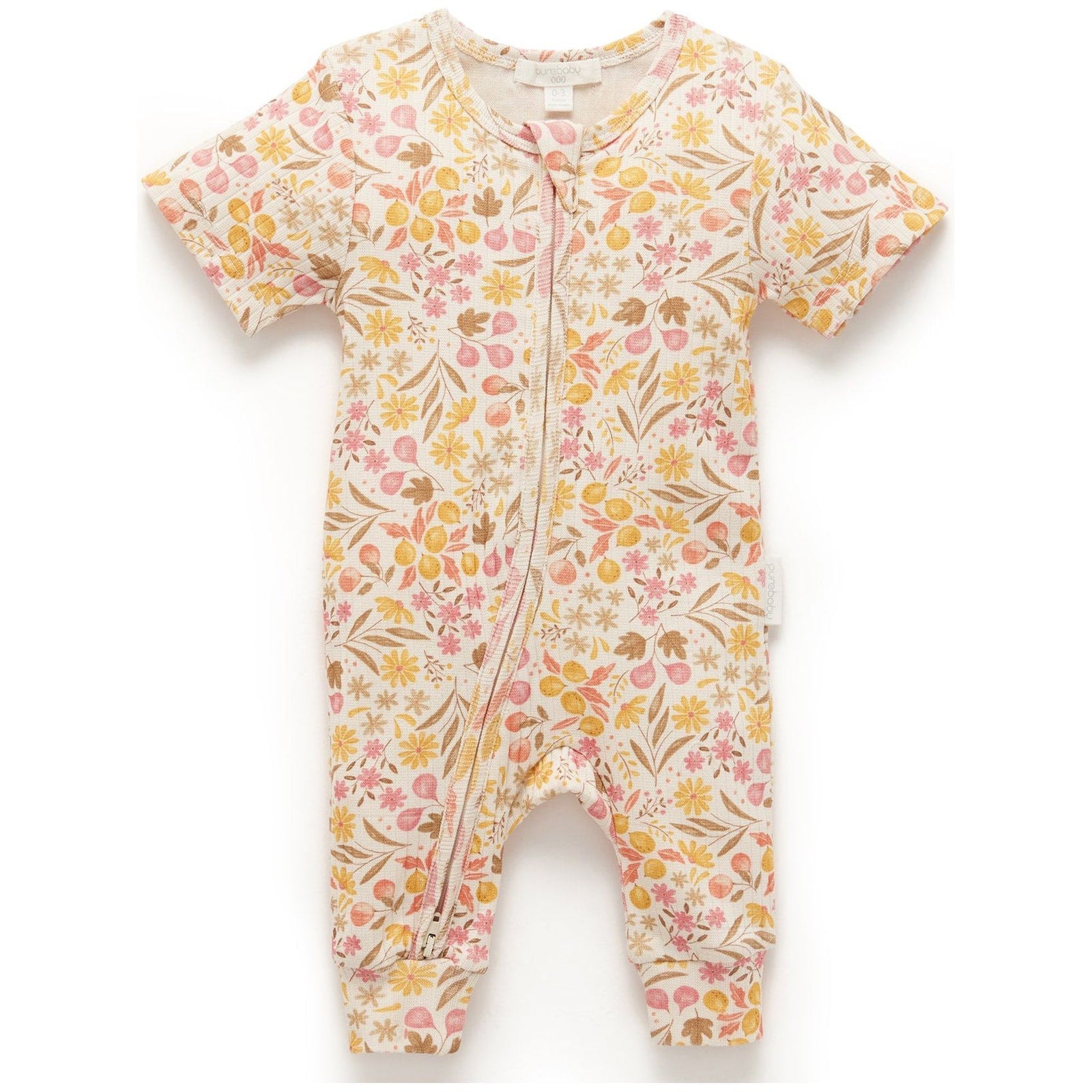 Rib Zip Growsuit - Fruits