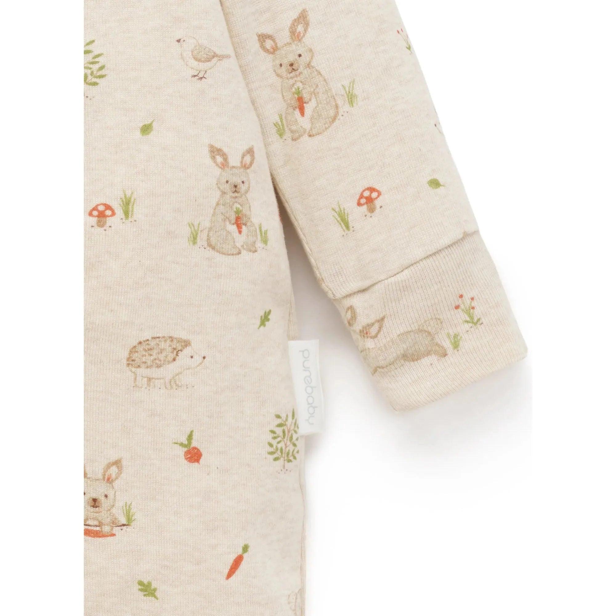 Printed Zip Growsuit - Bunny