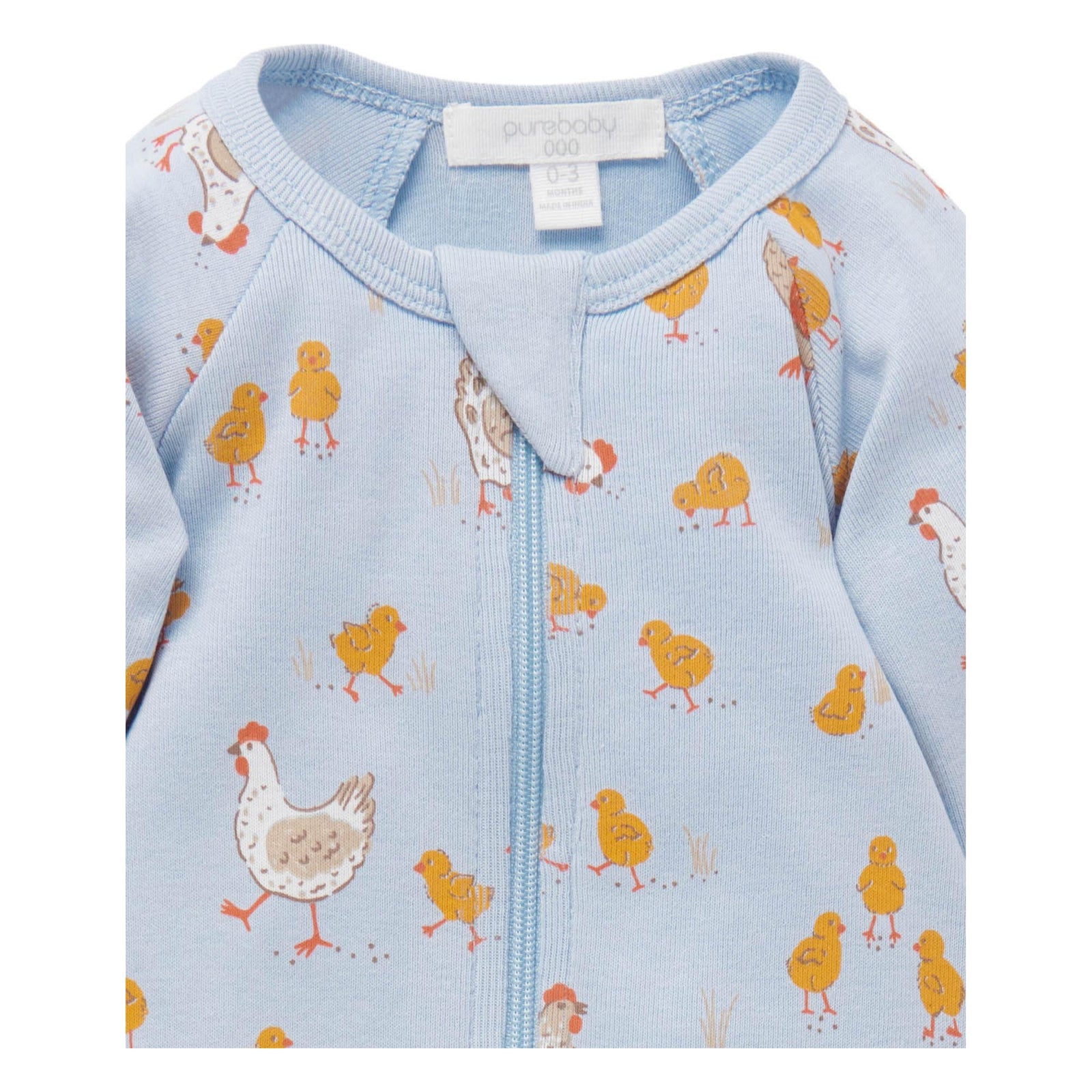 Printed Zip Growsuit - Chook
