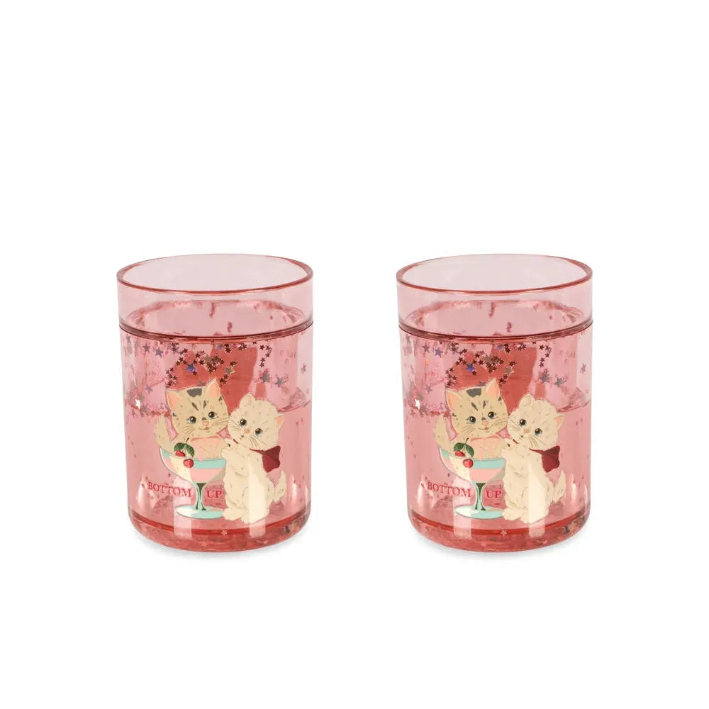 2 Pack Glitter Cups - Rose Cat