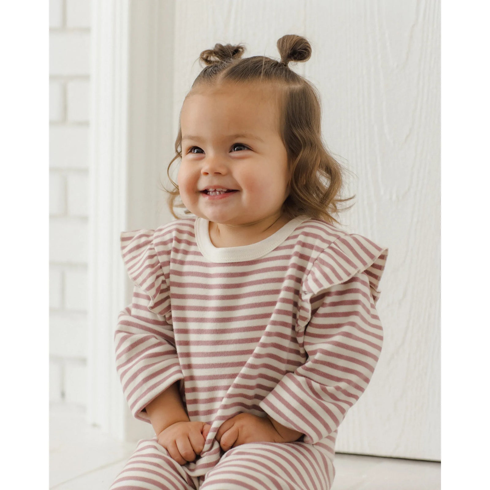 Ruffle Cozy Set Mulberry Stripe