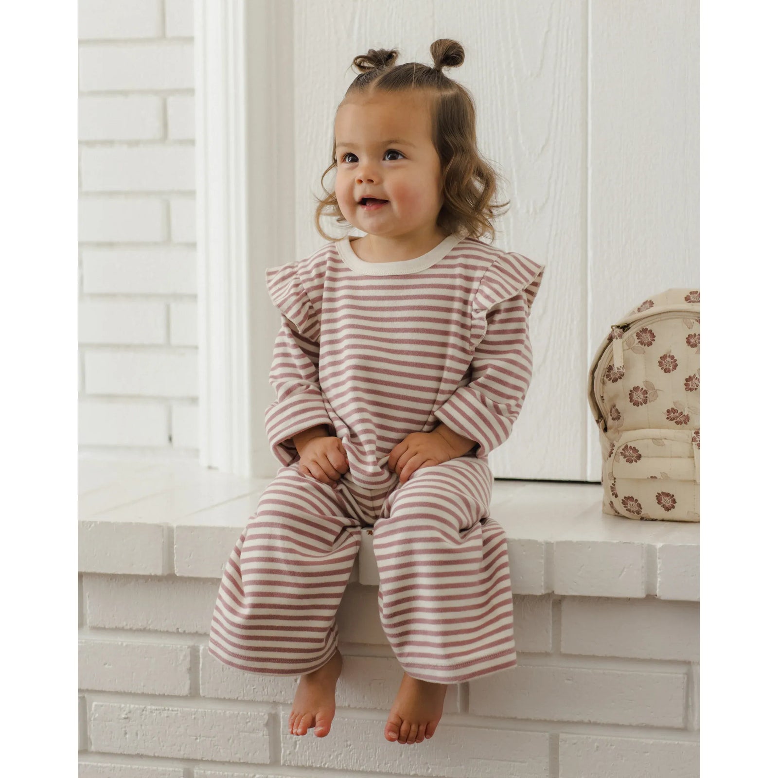 Ruffle Cozy Set Mulberry Stripe