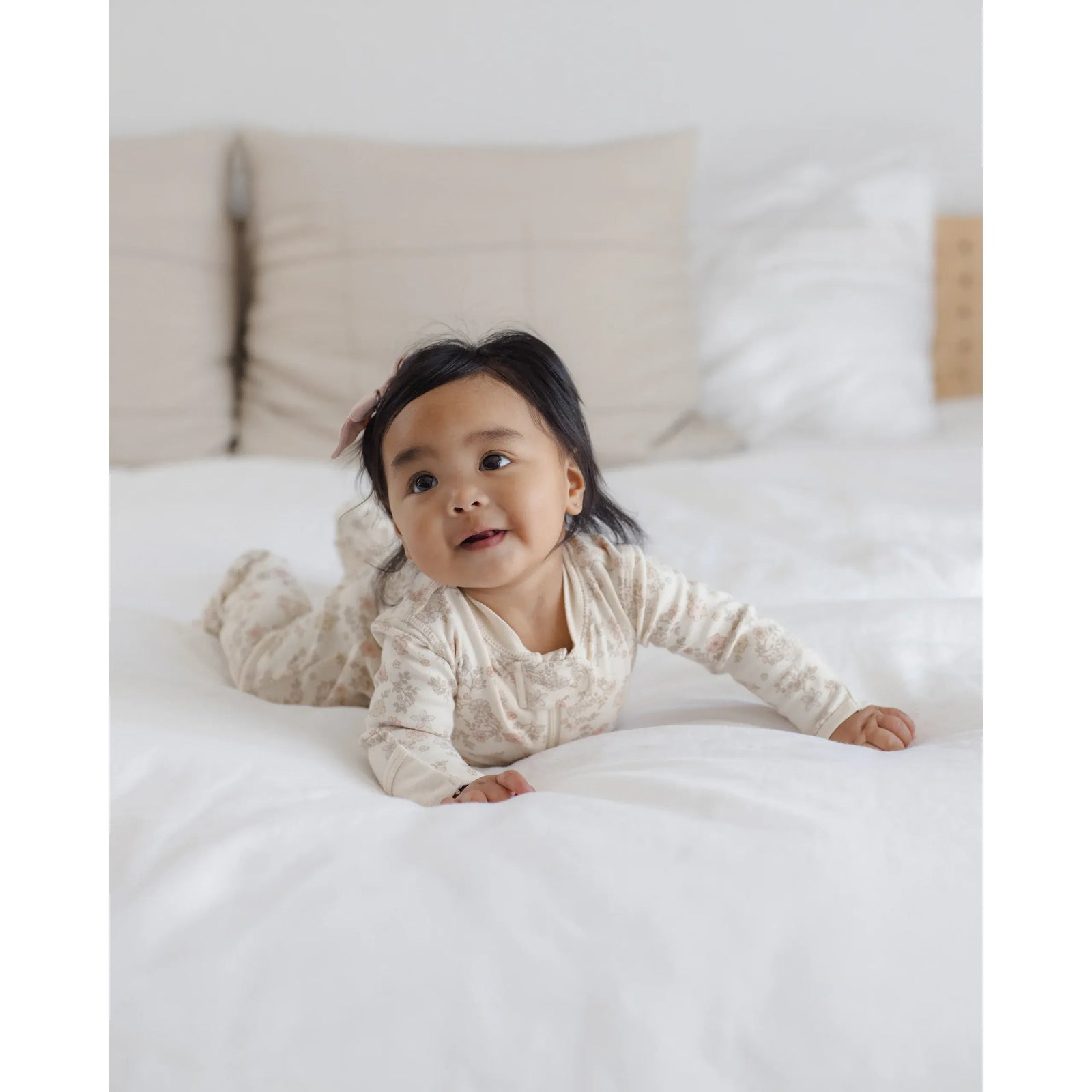 Zip Long Sleeve Sleeper Footie Floral Vine