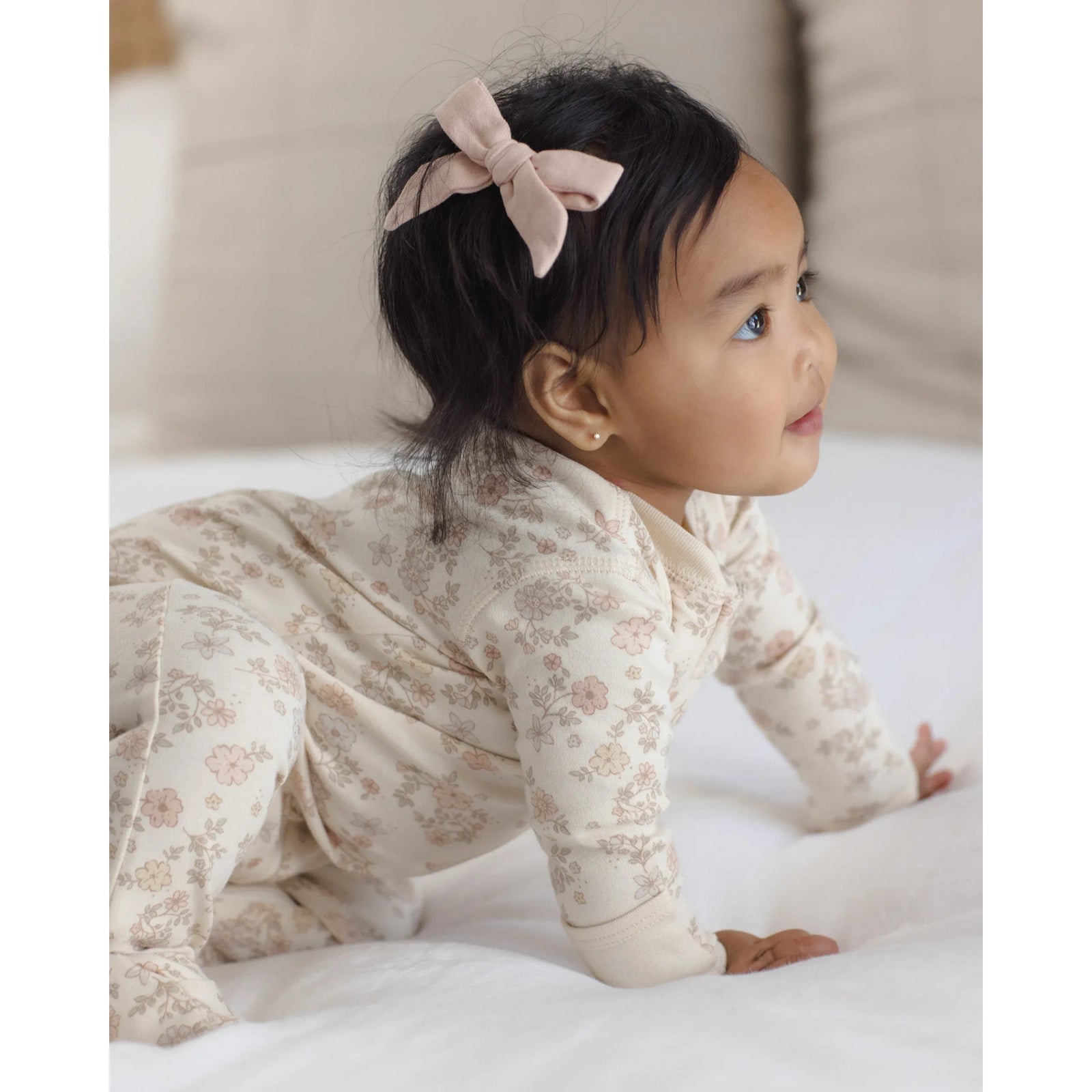 Zip Long Sleeve Sleeper Footie Floral Vine
