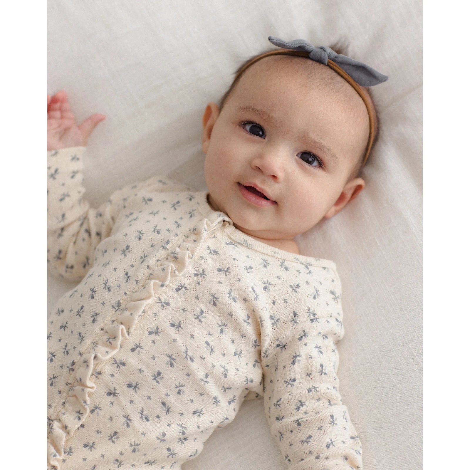 Ruffle Jumpsuit Blue Ditsy