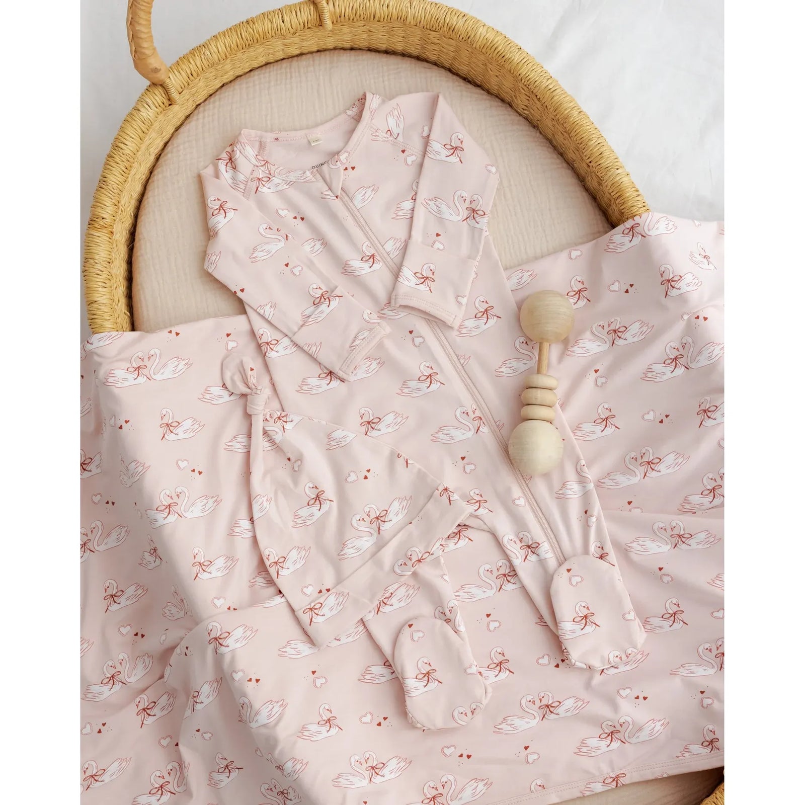Bamboo Zip Footie Swans