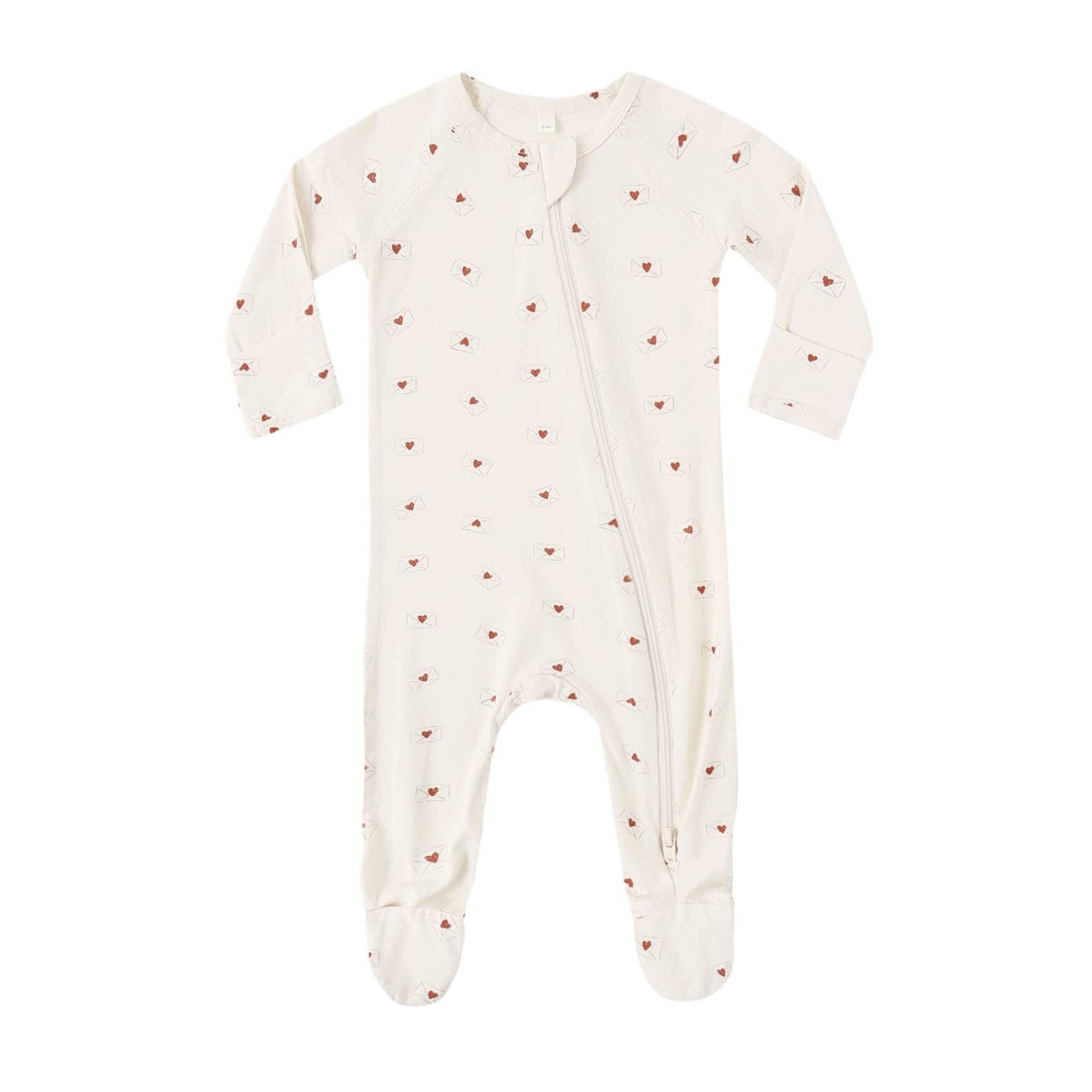 Bamboo Zip Footie Valentine