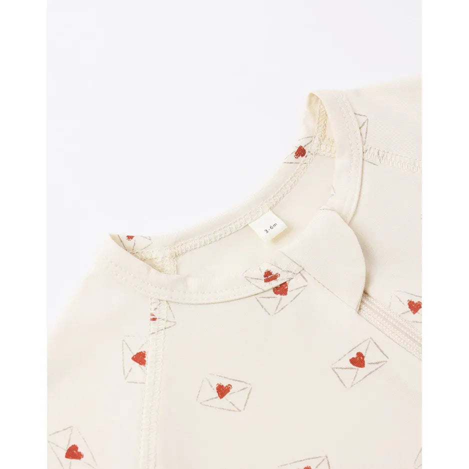 Bamboo Zip Footie Valentine
