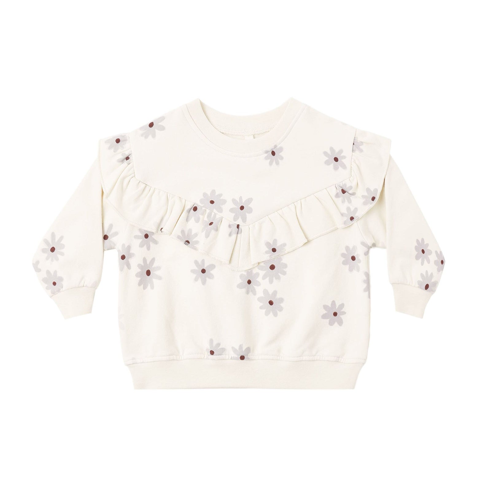 Ruffle Fleece Sweatshirt Blue Daisy