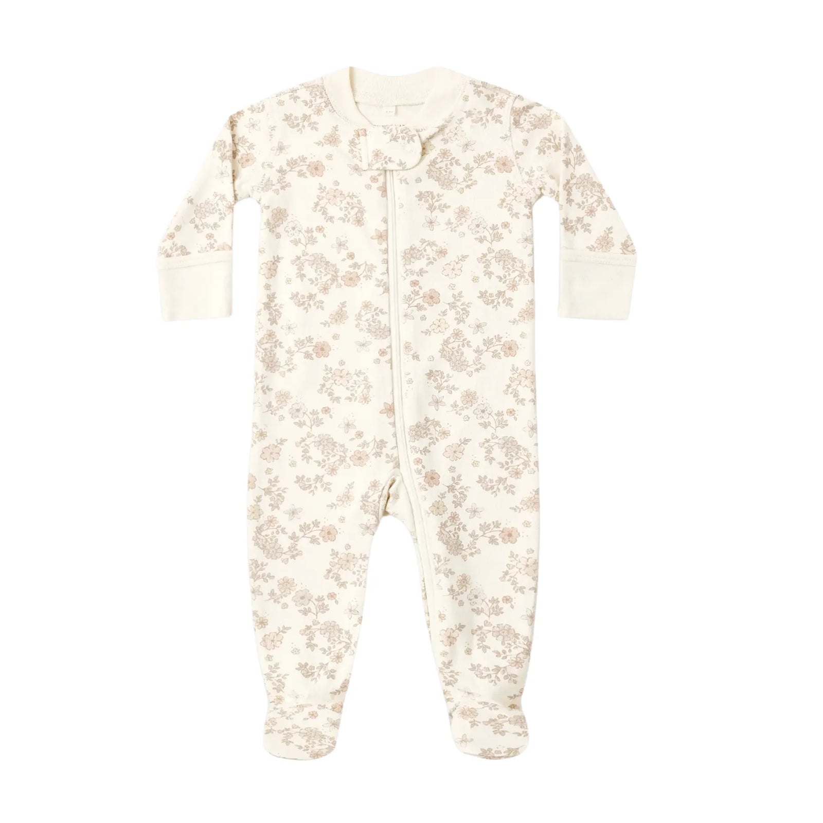 Zip Long Sleeve Sleeper Footie Floral Vine