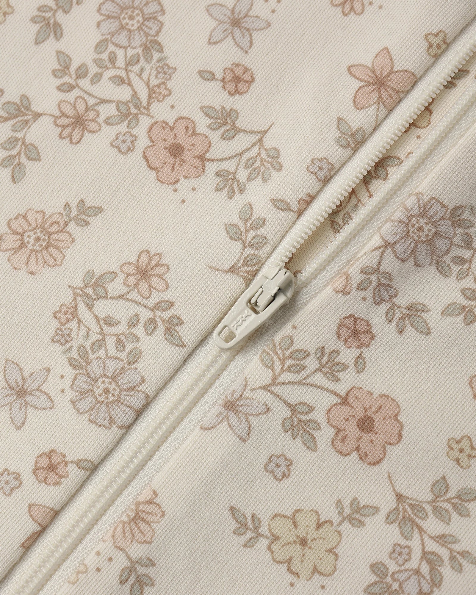 Zip Long Sleeve Sleeper Footie Floral Vine