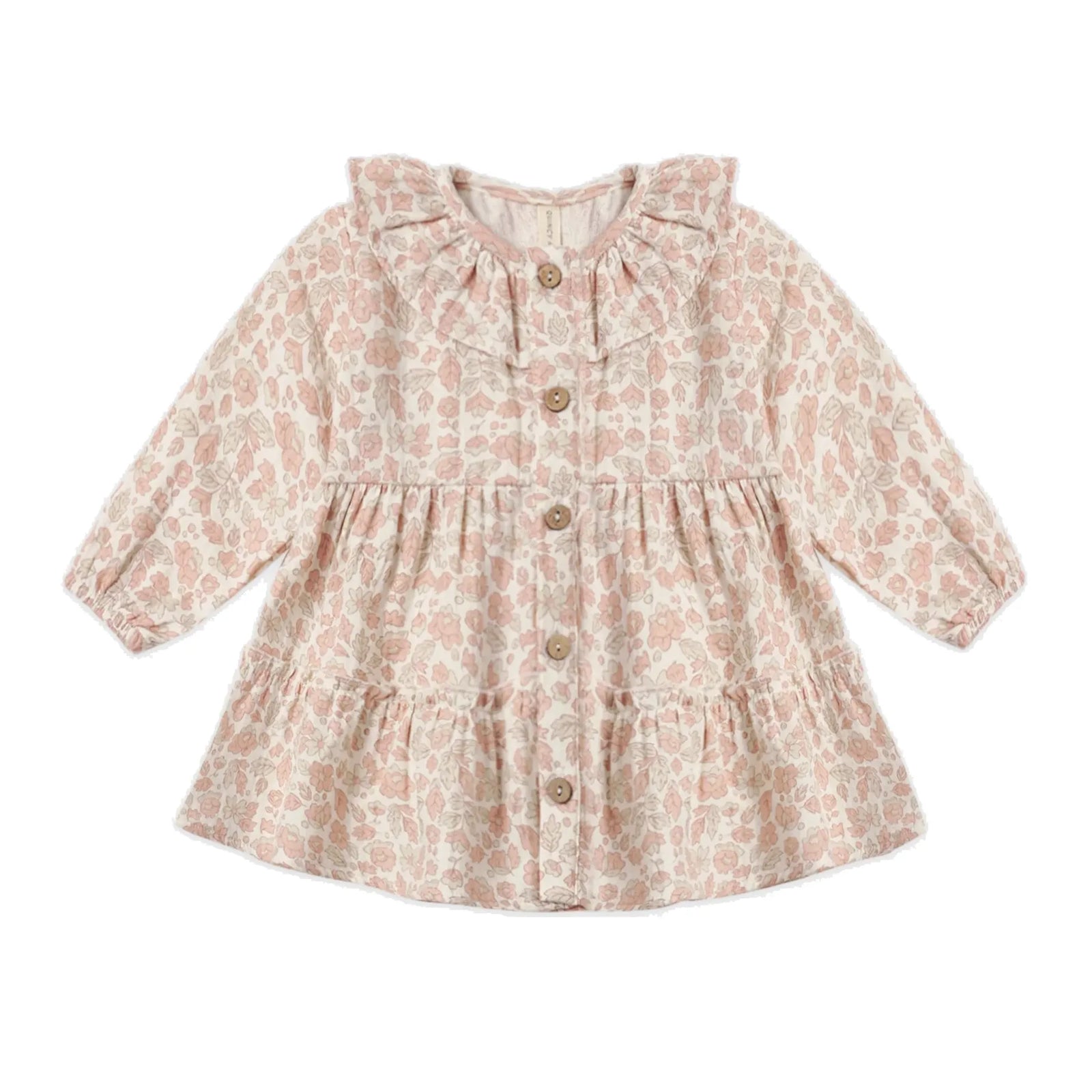 Ruffle Collar Button Dress Pink Blossom