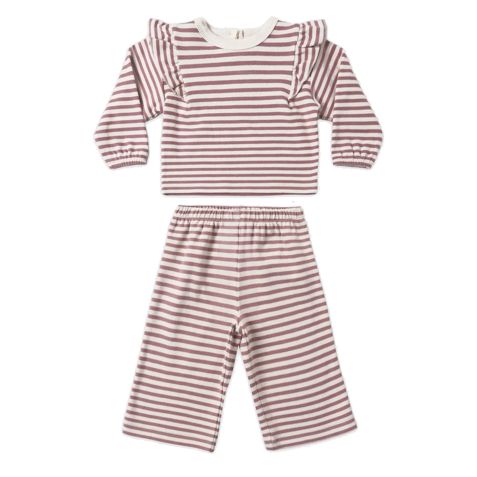 Ruffle Cozy Set Mulberry Stripe