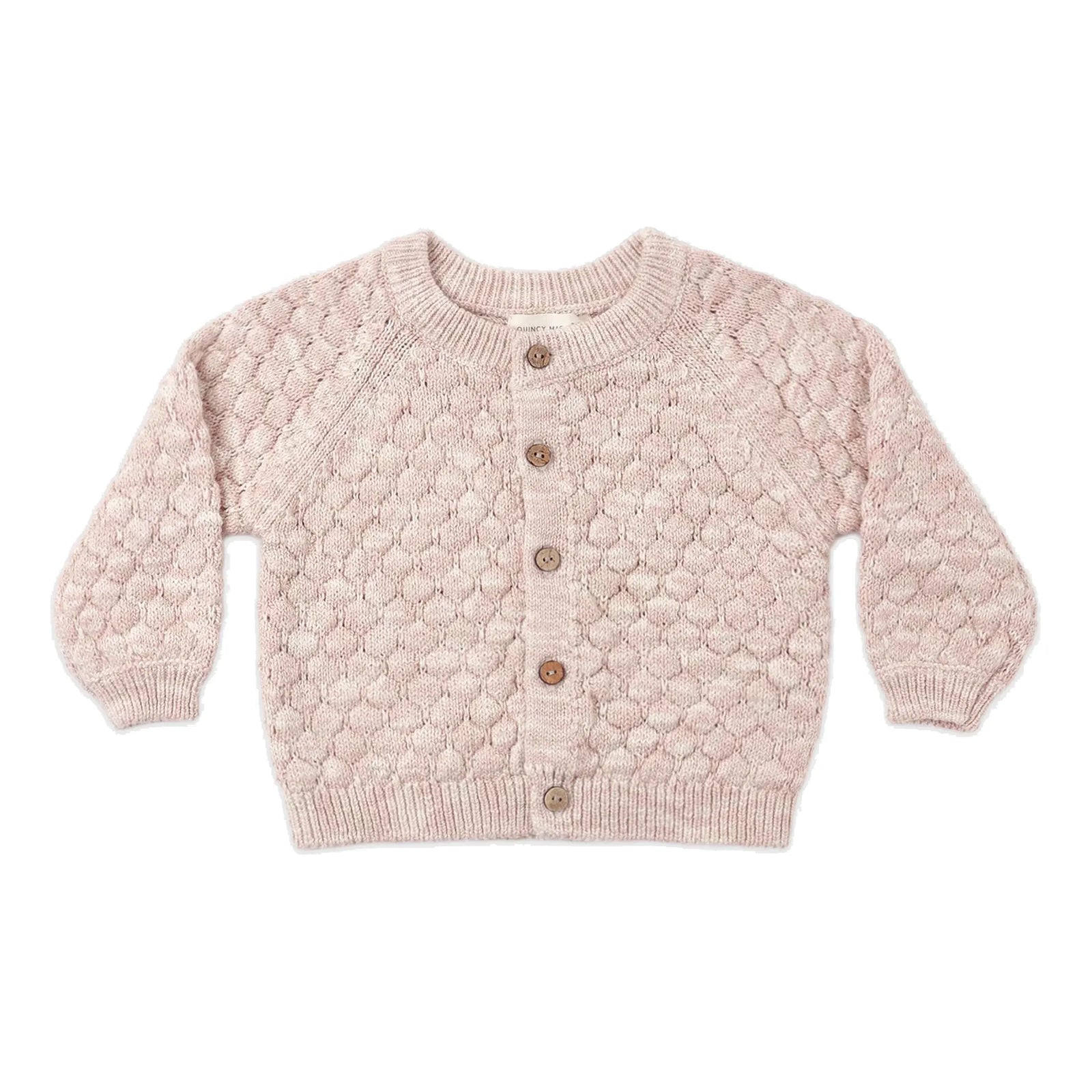 Bubble Knit Cardigan Dusty Rose Speckle