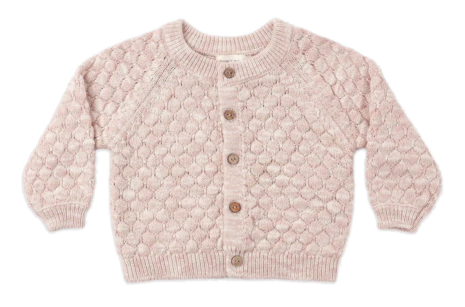 Bubble Knit Cardigan Dusty Rose Speckle
