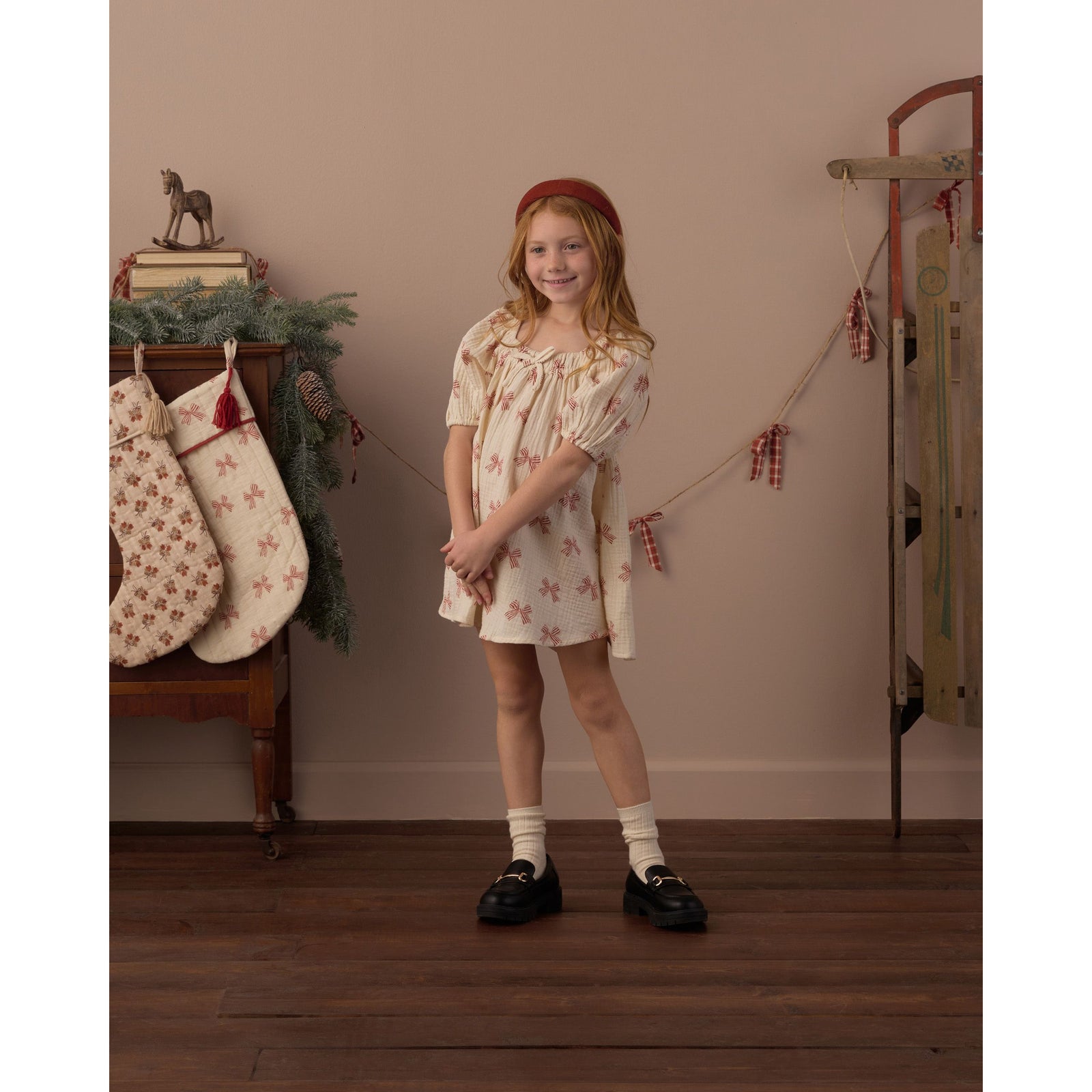 Sabrina Mini Dress Peppermint Bows