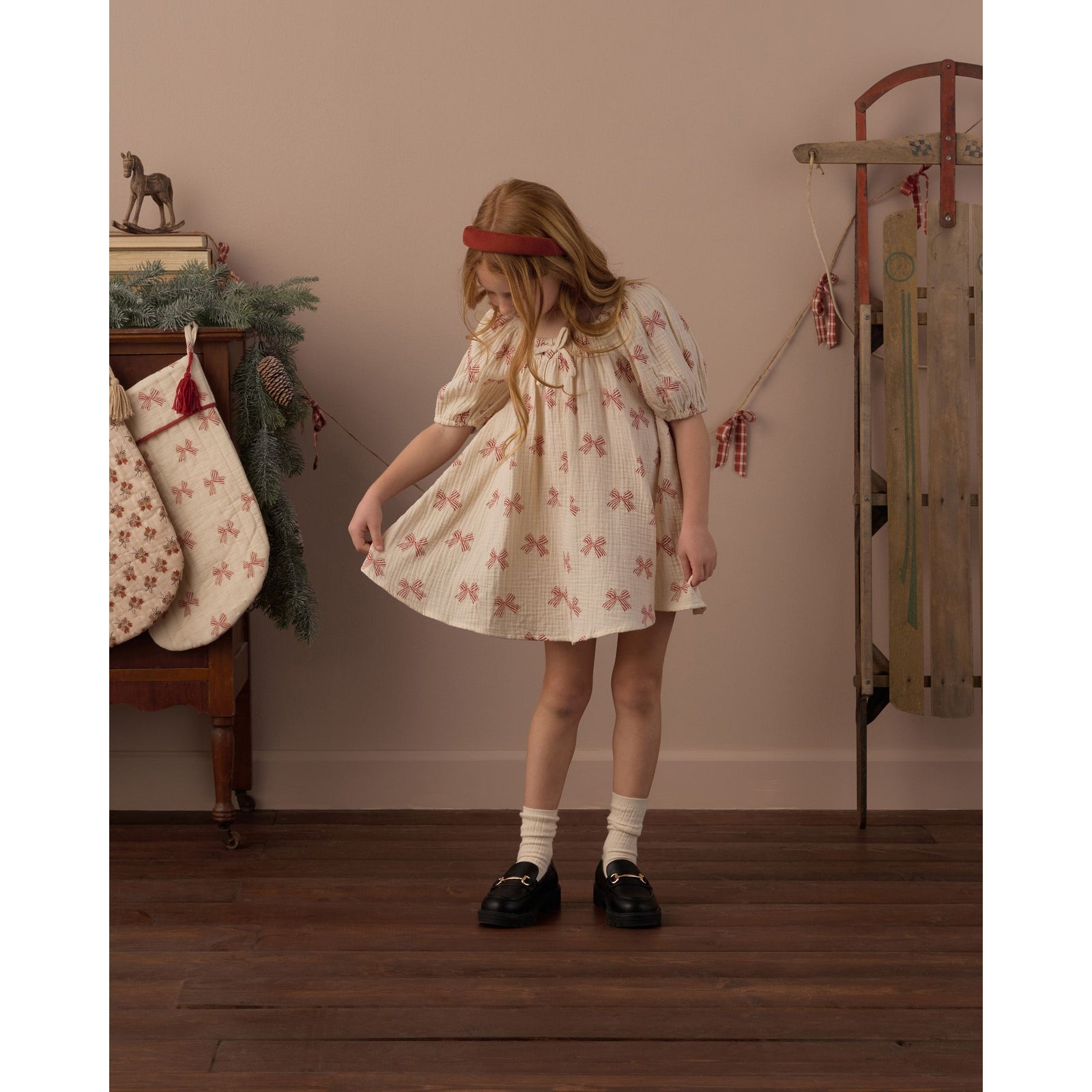 Sabrina Mini Dress Peppermint Bows
