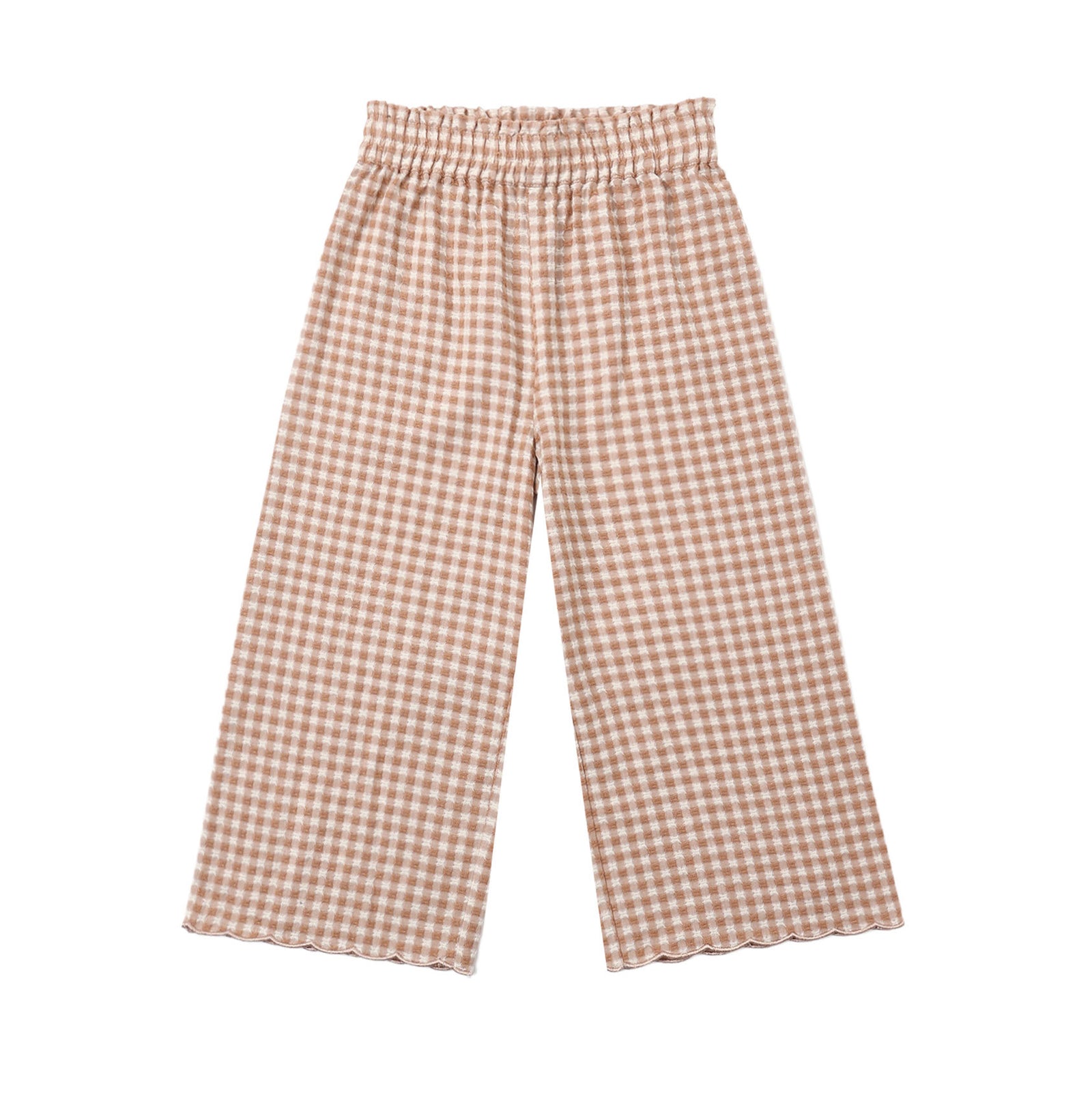 Wide Leg Pant Fawn Gingham