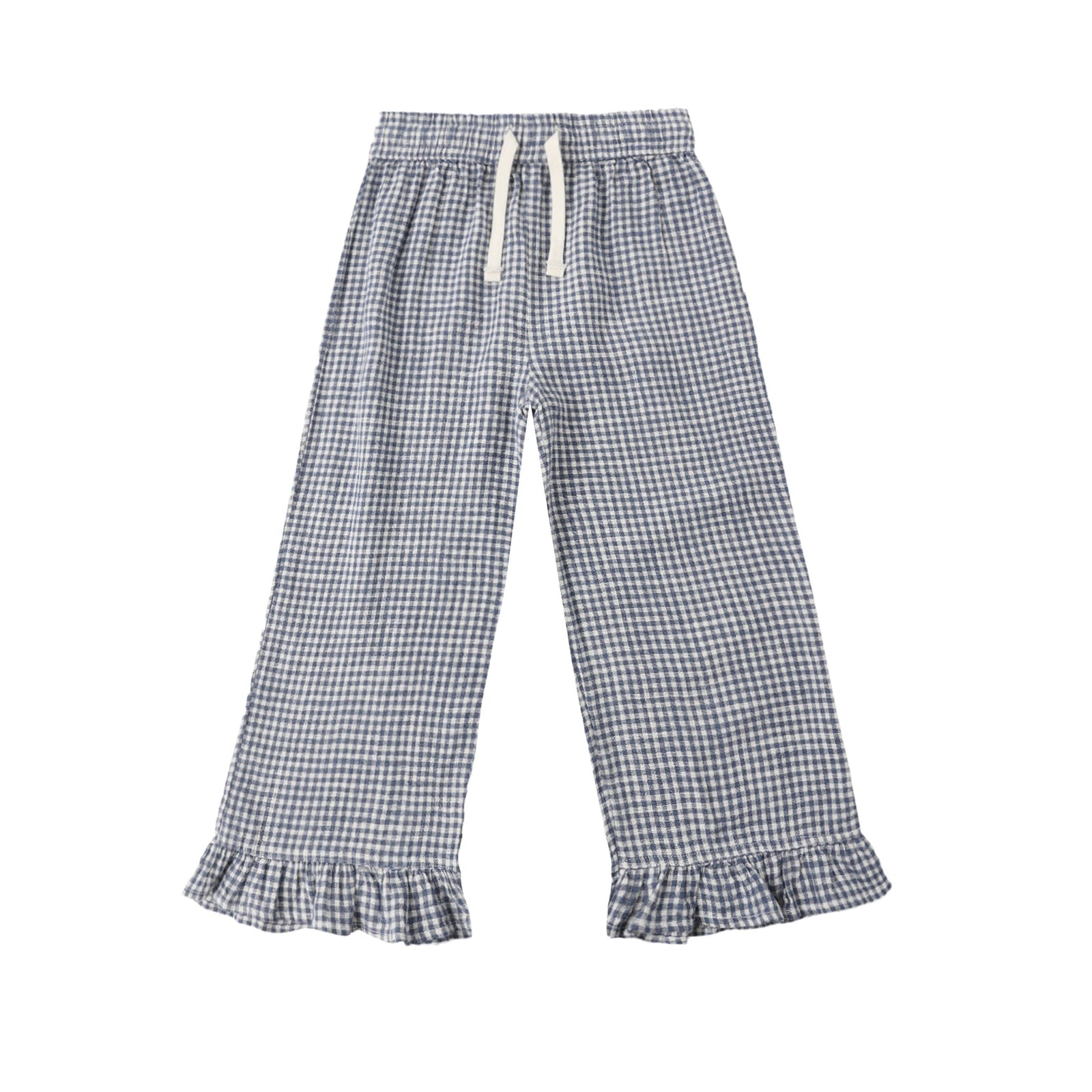 Wide Leg Pant || Marine Gingham