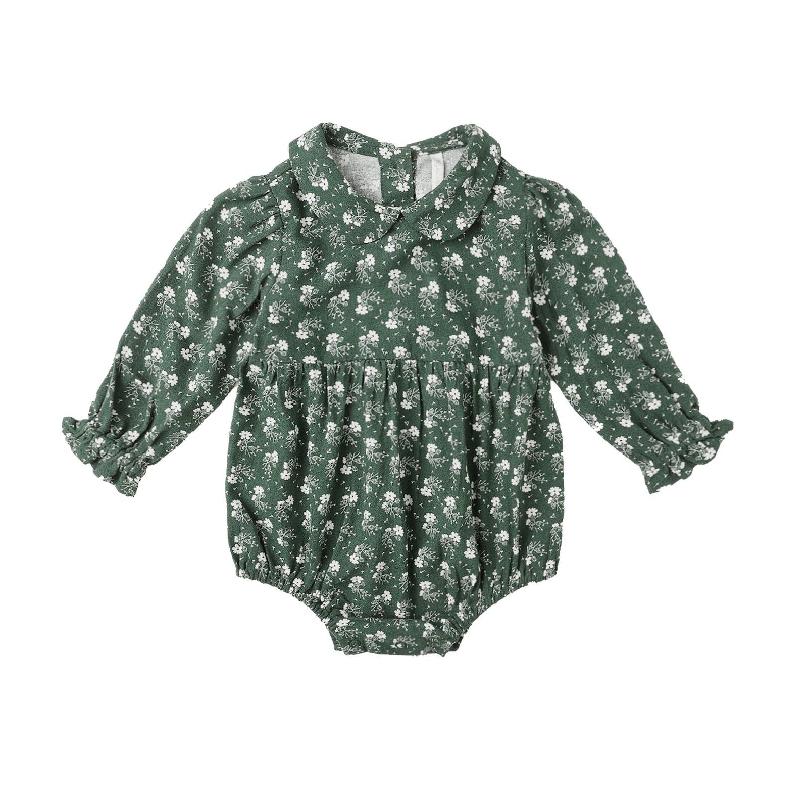 Cora Romper || Green Ditsy