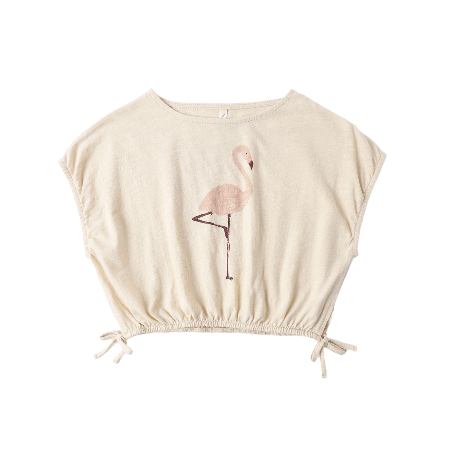 Cropped Cinch Tee || Flamingo
