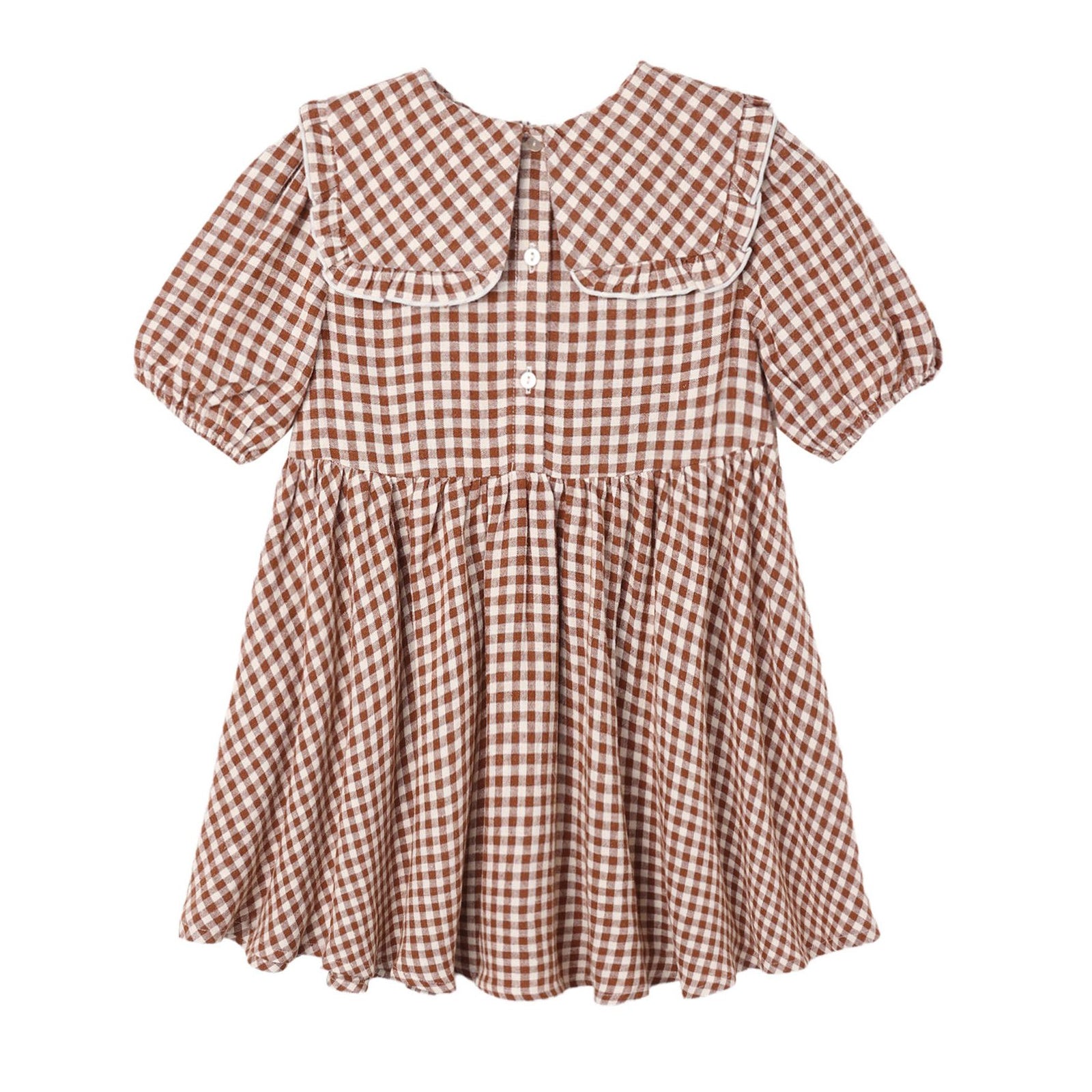 Camille Dress Brick Check