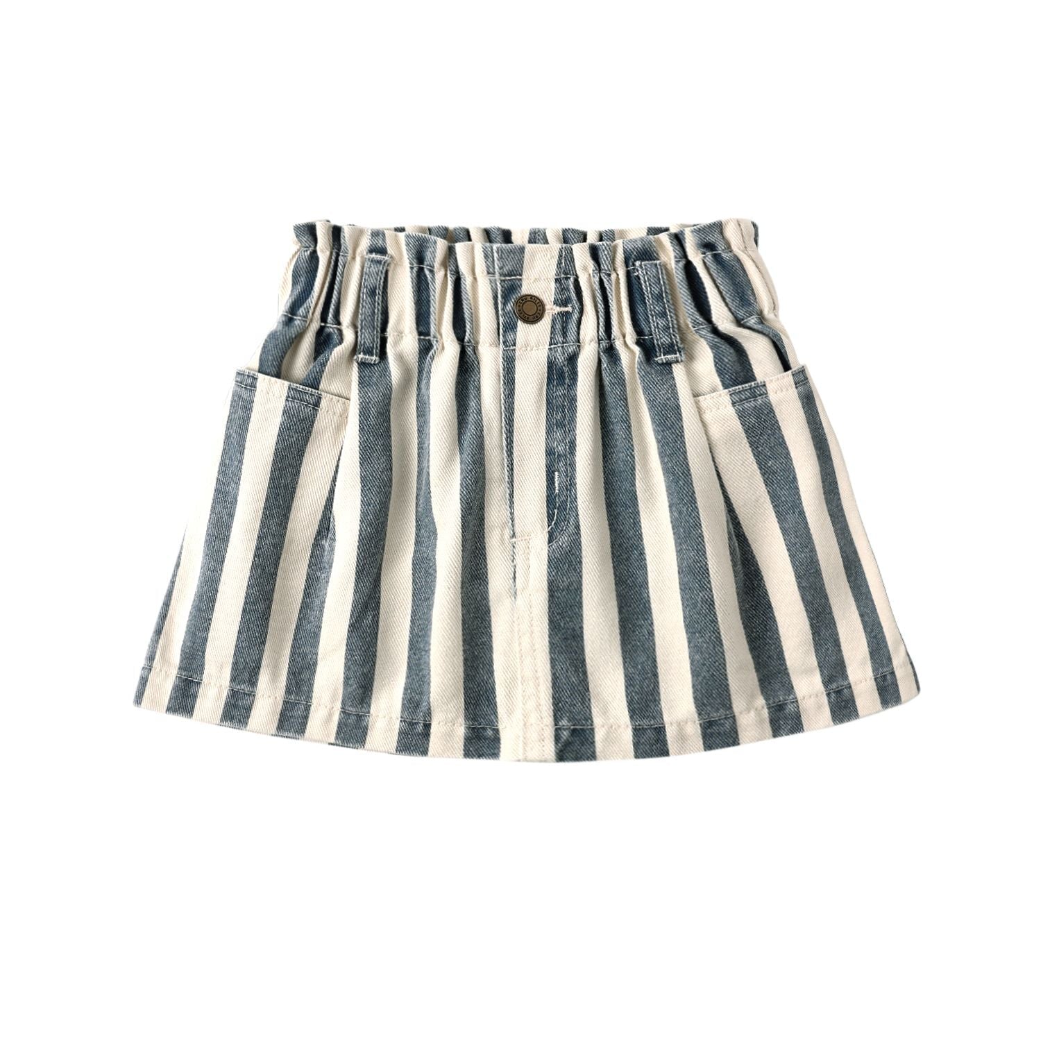 Denim Mini Skirt Navy Stripe