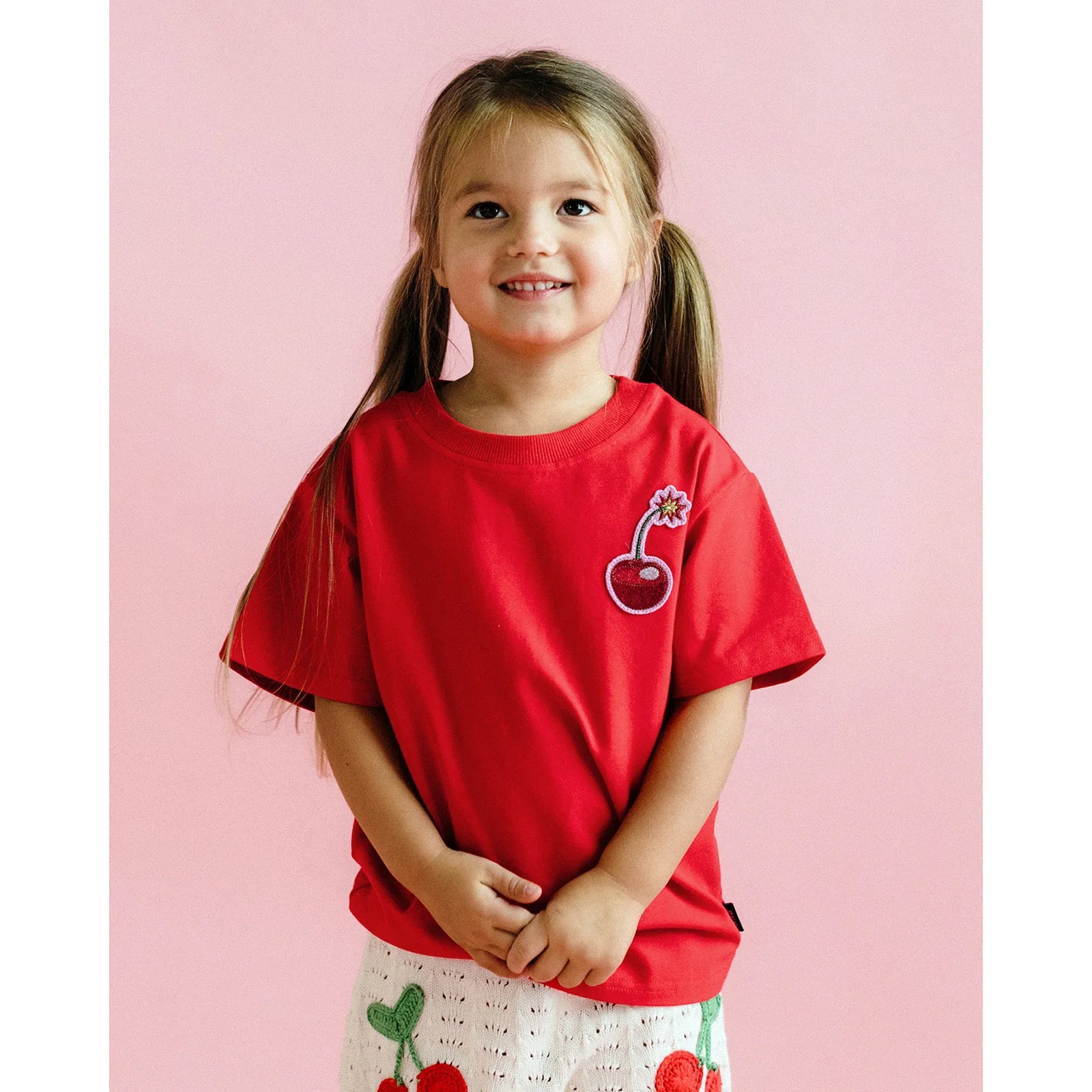 Cherry Red Short Sleeve Boxy T-Shirt