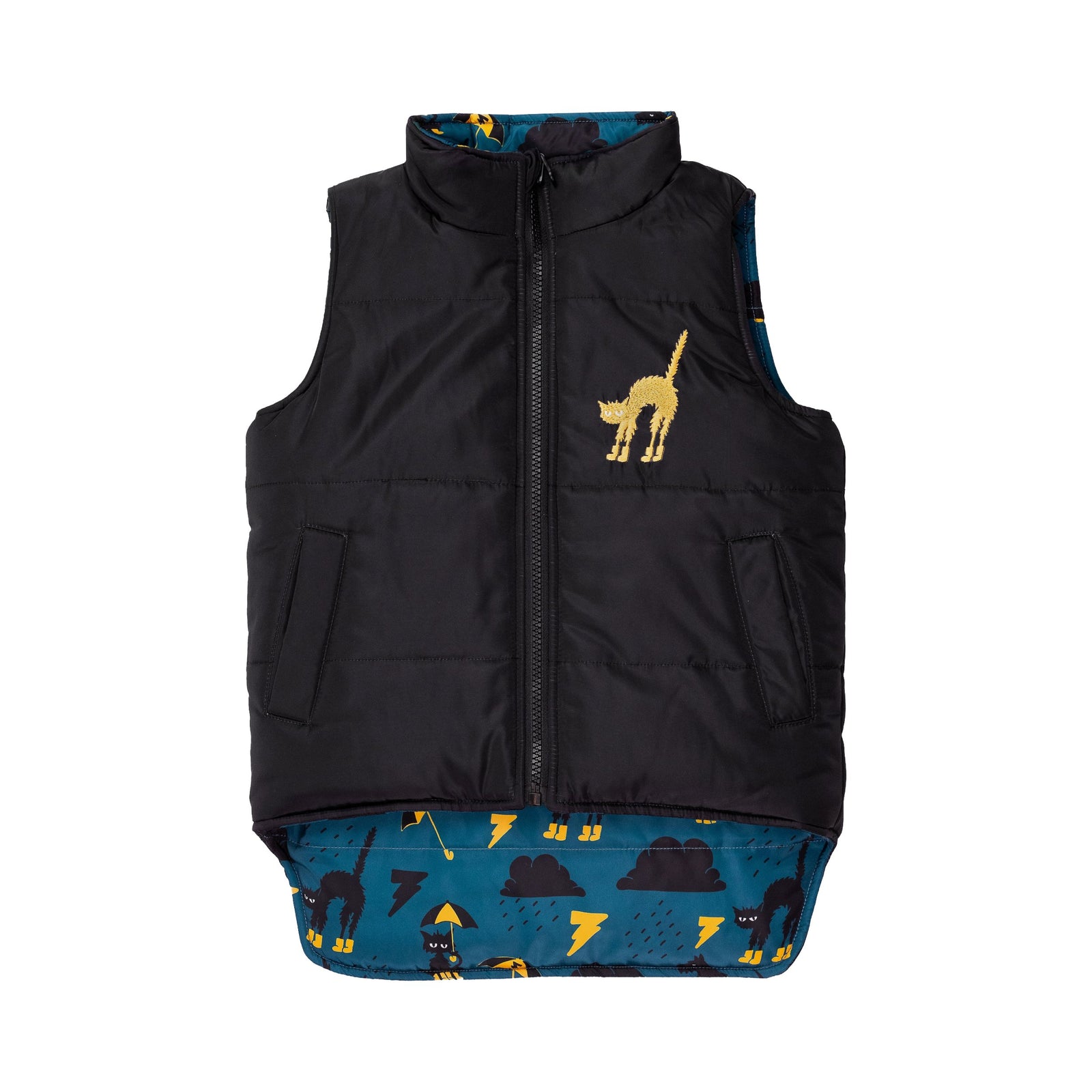 Raining Cats + Dogs Reversible Puffer Vest
