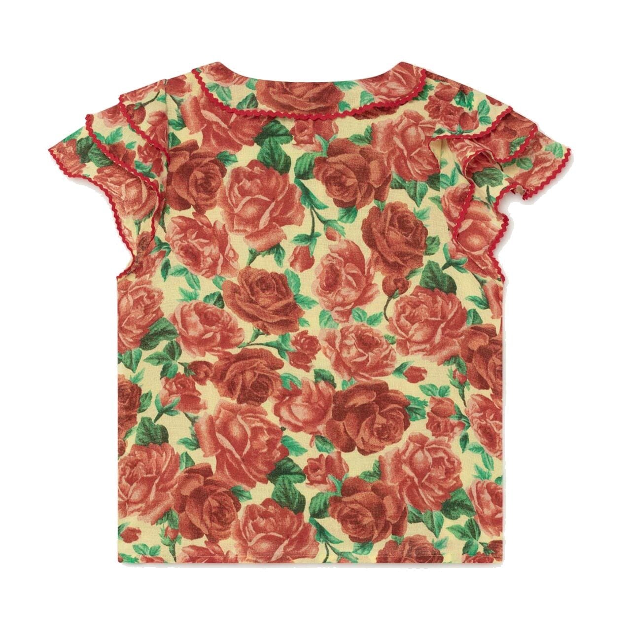 Parakeet Kids Blouse Soft Yellow Flowers