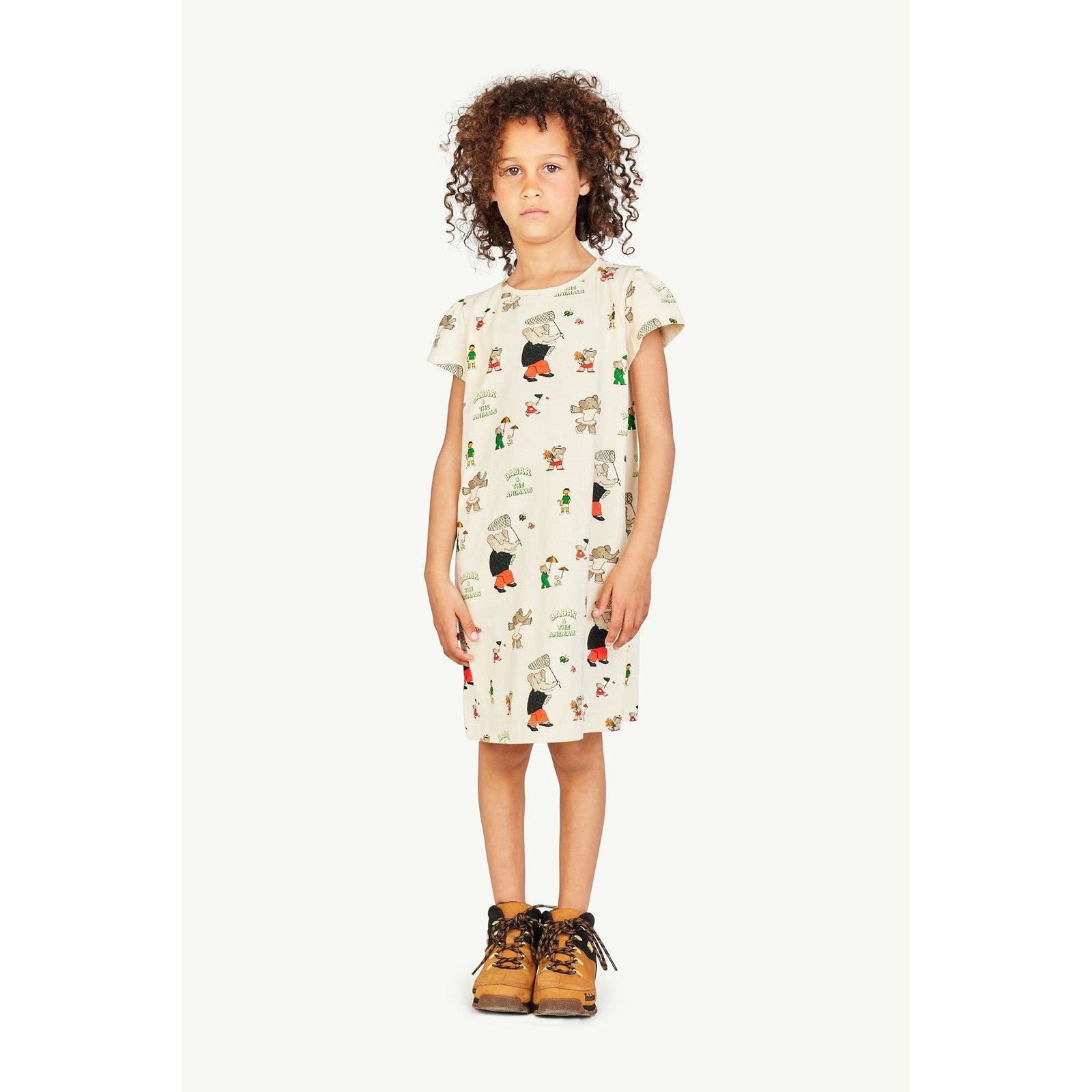 Babar Flamingo Kids Dress - Elephants Butterfly