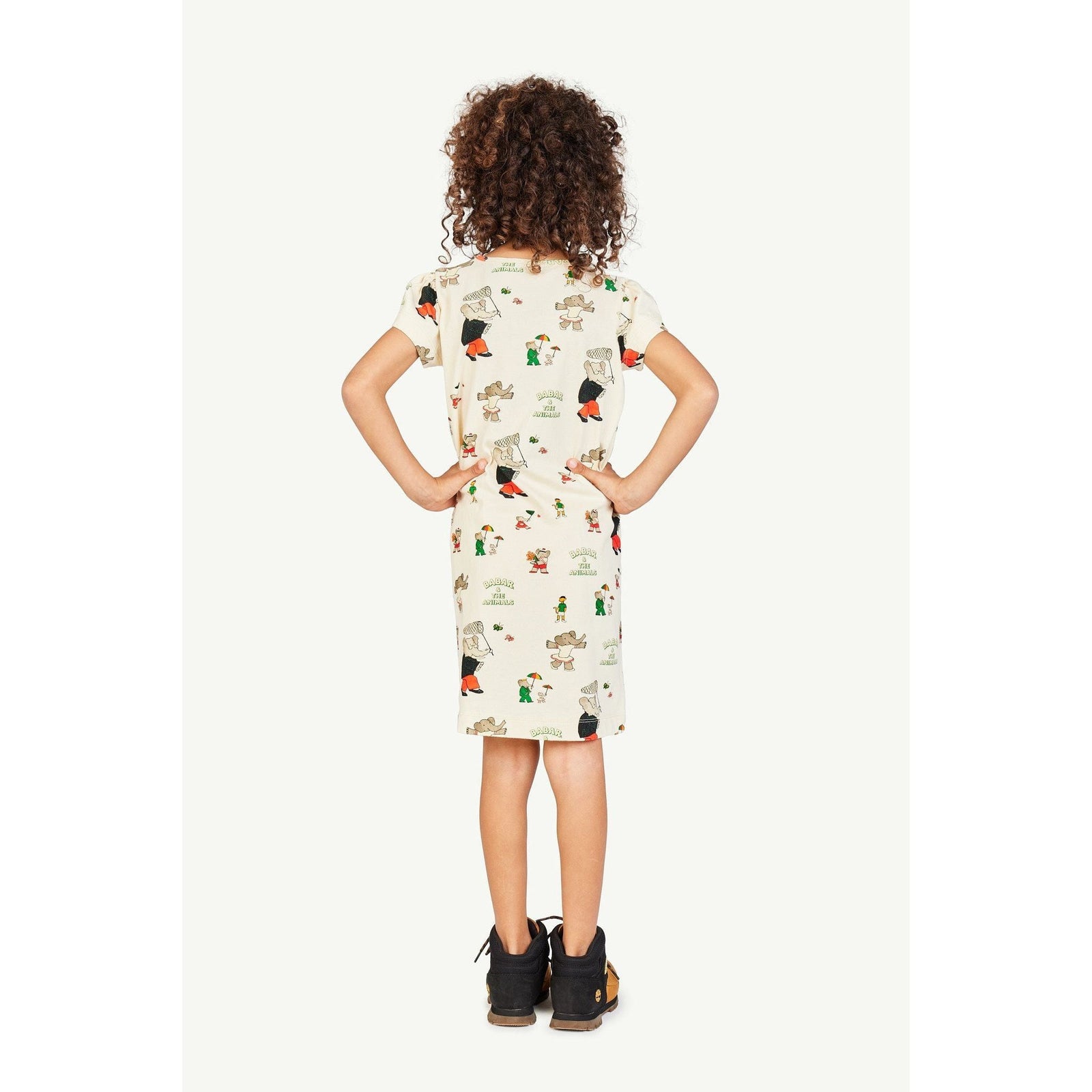 Babar Flamingo Kids Dress - Elephants Butterfly