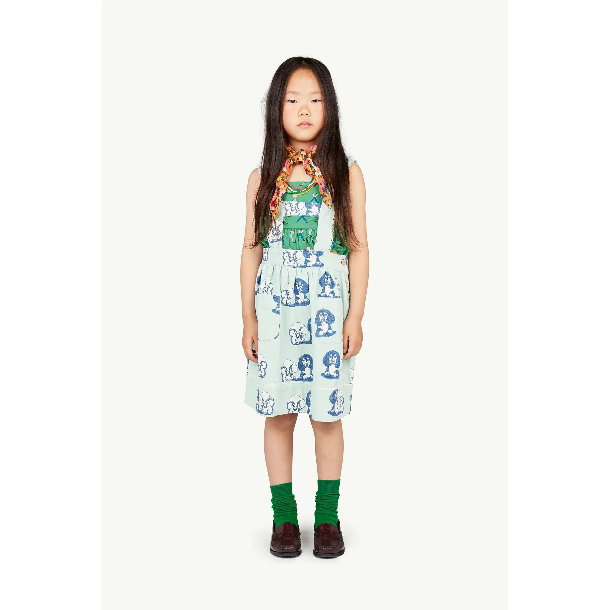 Cow Kids Dress Turquoise Turquoise