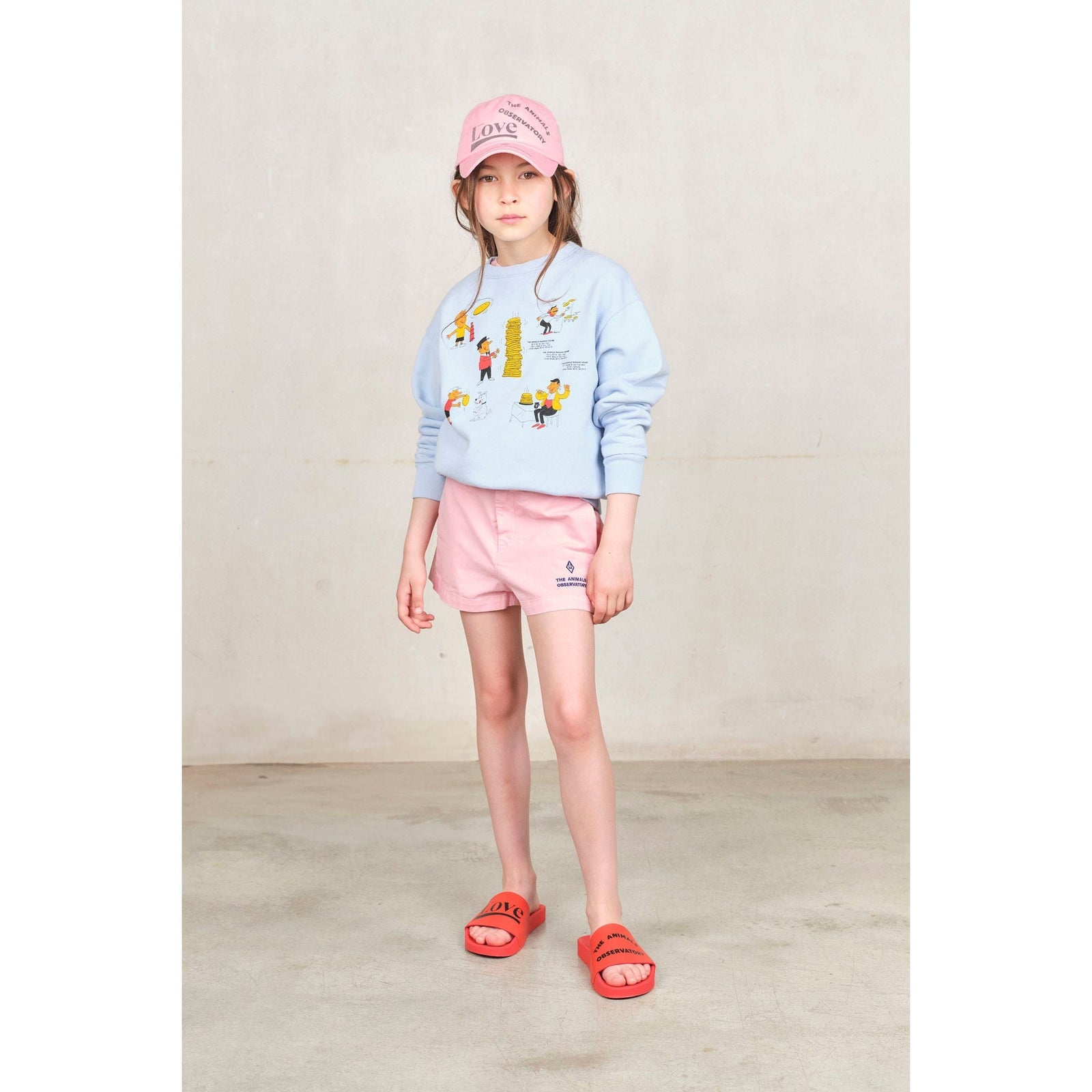 Soft Blue Comic Bear Sweatshirt