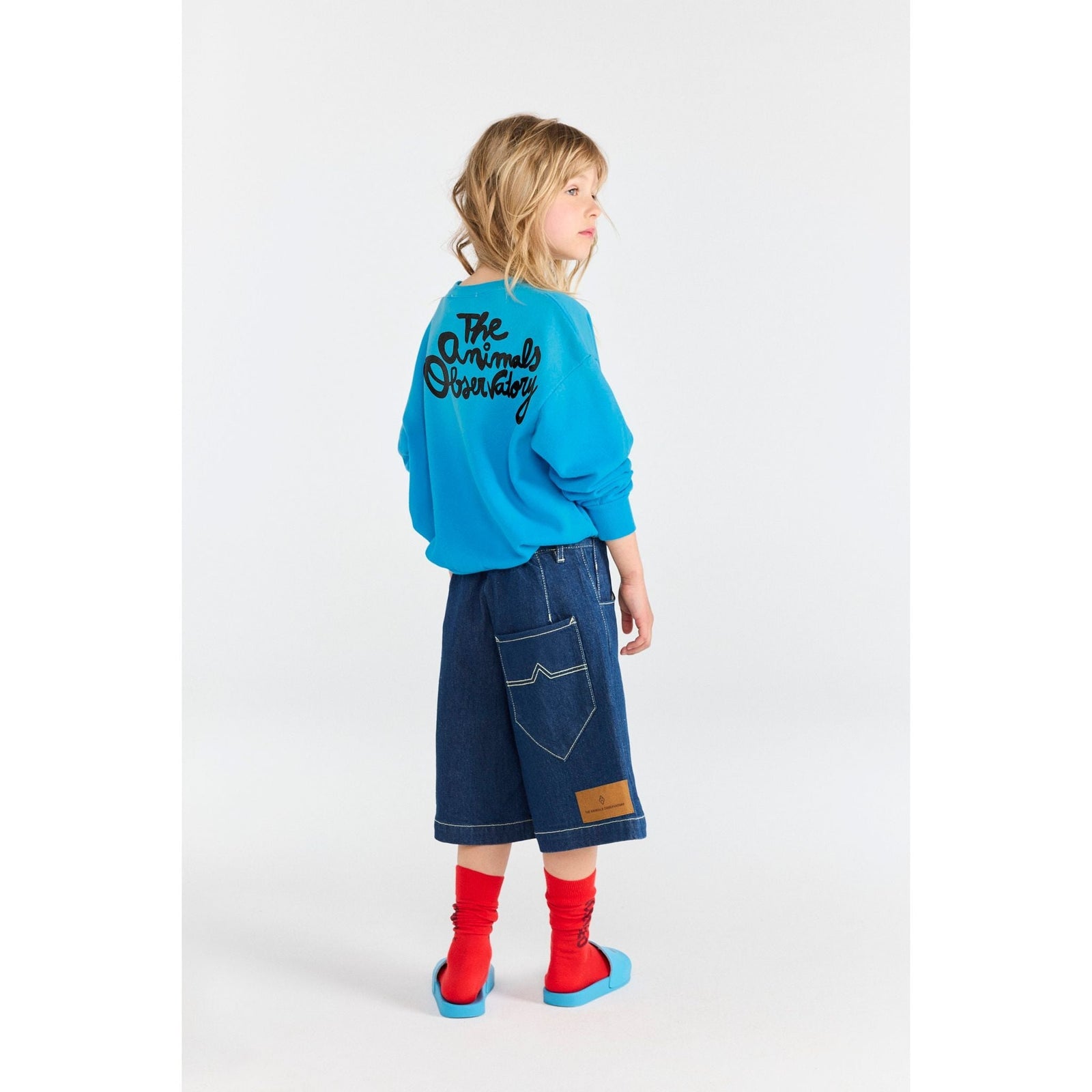 Muntjac Kid Denim Shorts Blue