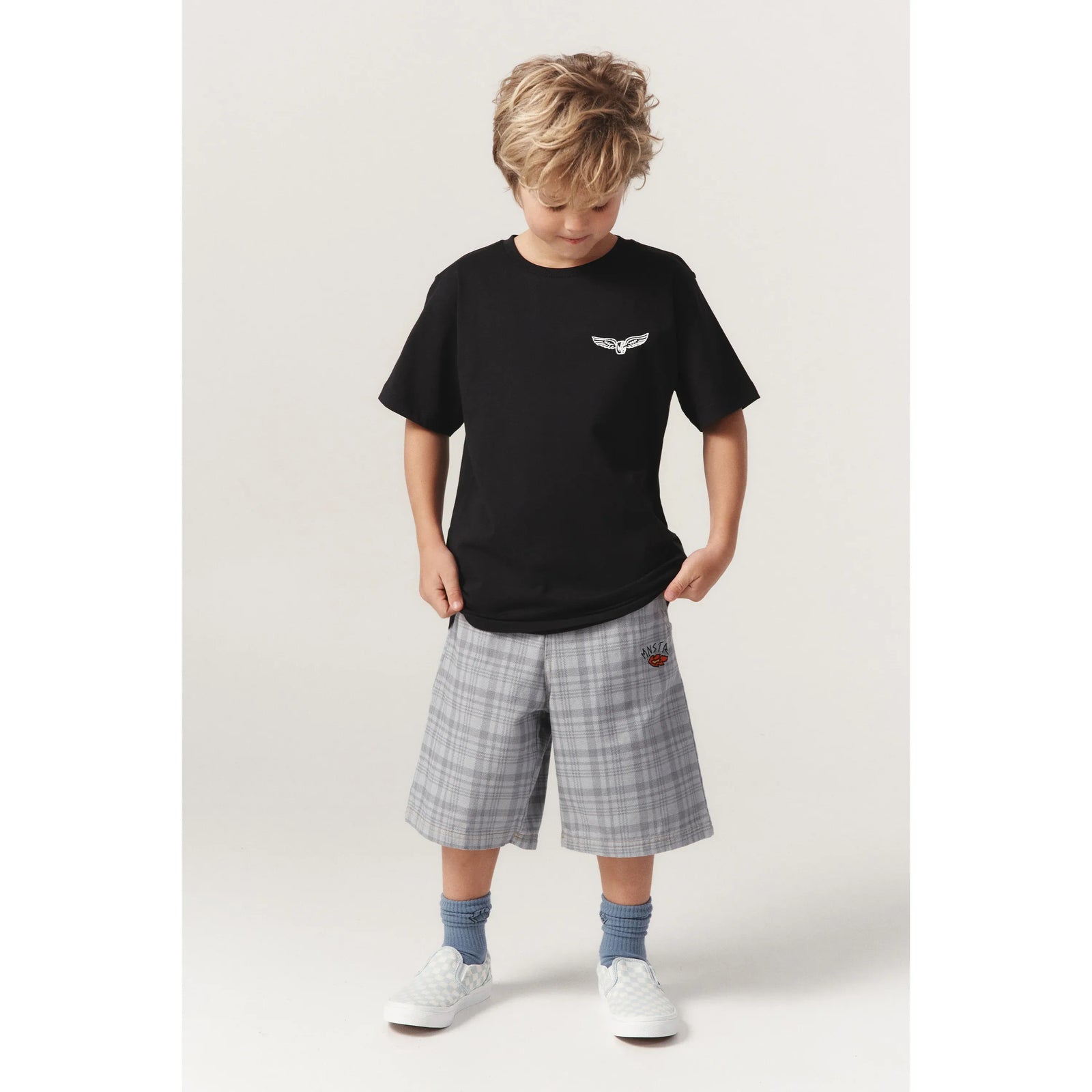 Plaid Jort Short - Grey/Black