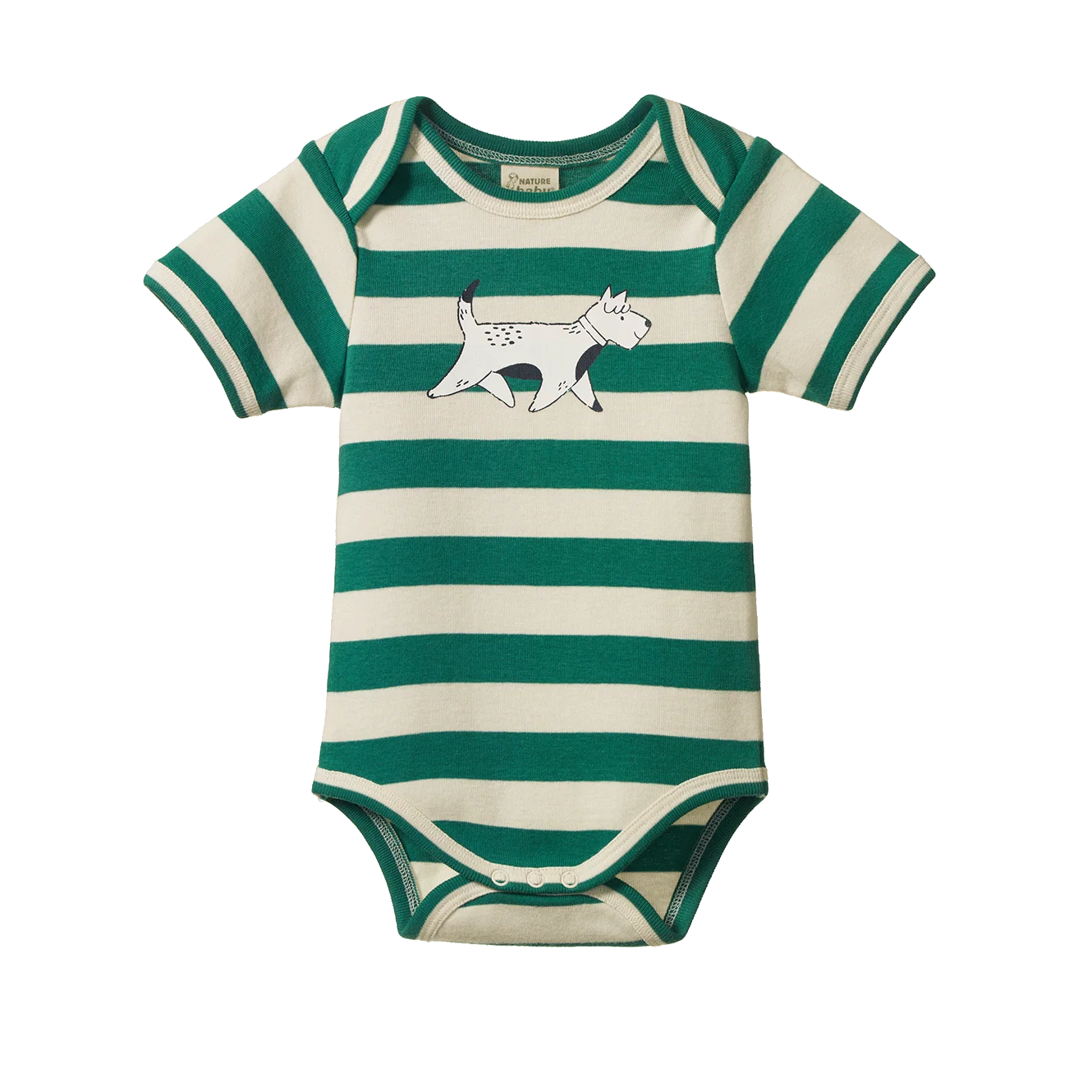 Short Sleeve Bodysuit - Dog Walk Peppermint Print