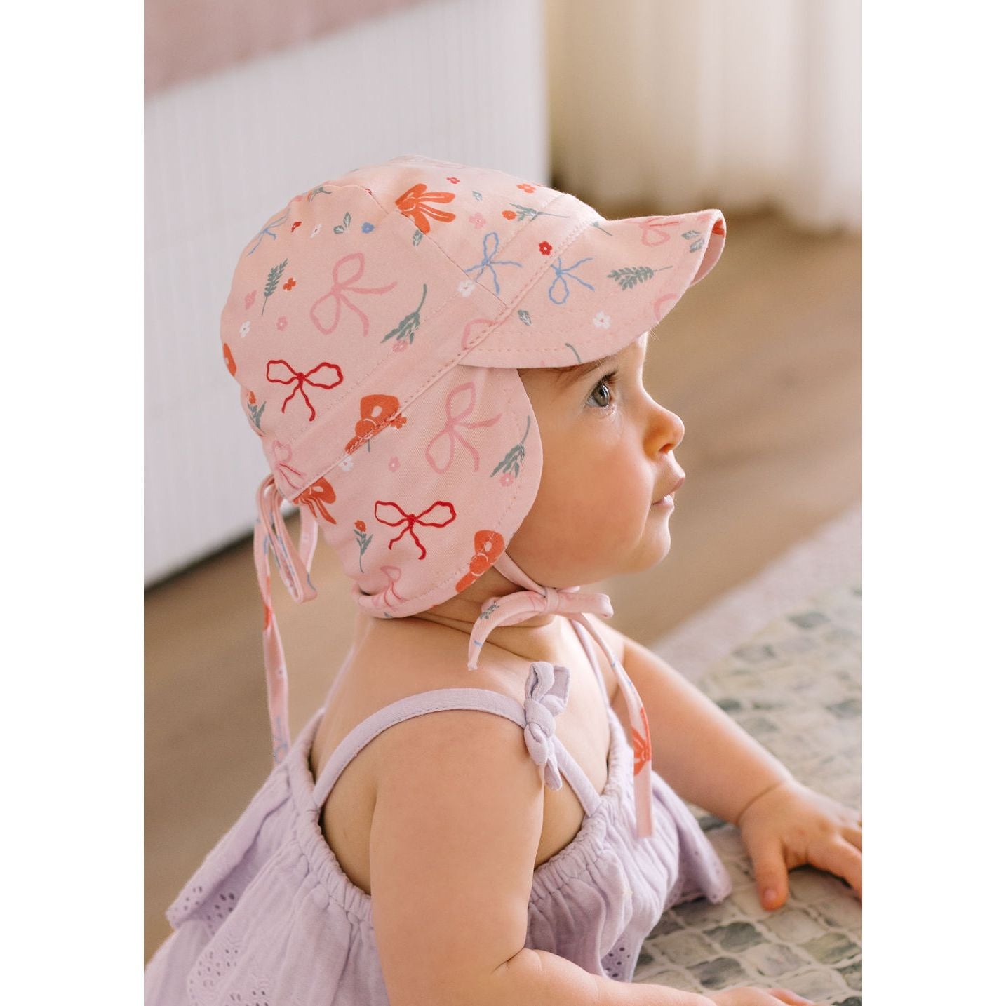 Little Bows Soft Jersey Flap Cap