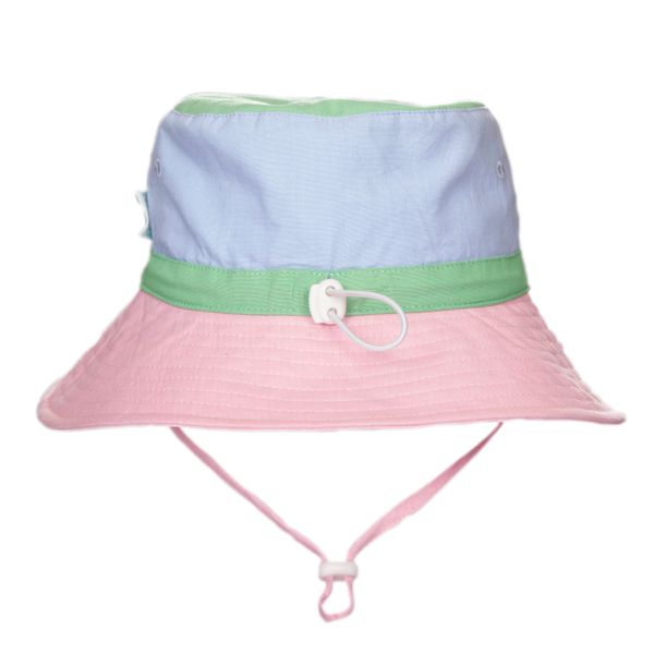 Pink Colour Block Wide Brim Bucket Hat