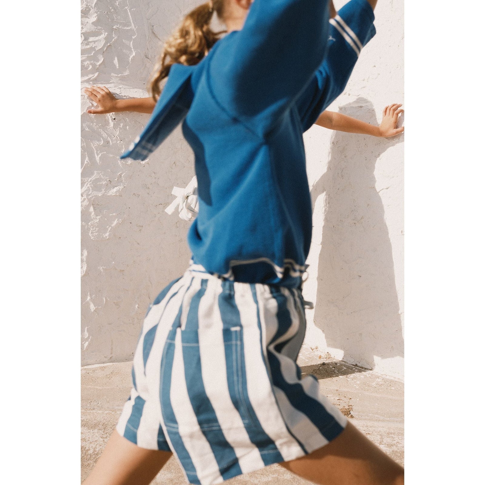 Light Navy Stripes Shorts