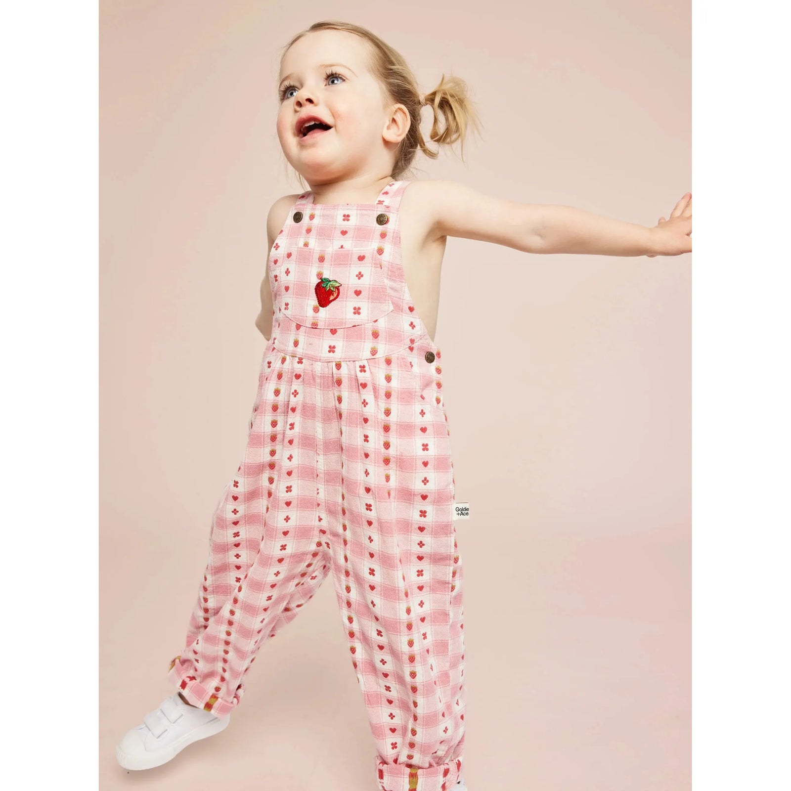 Goldie Vintage Overalls Very Berry Gingham