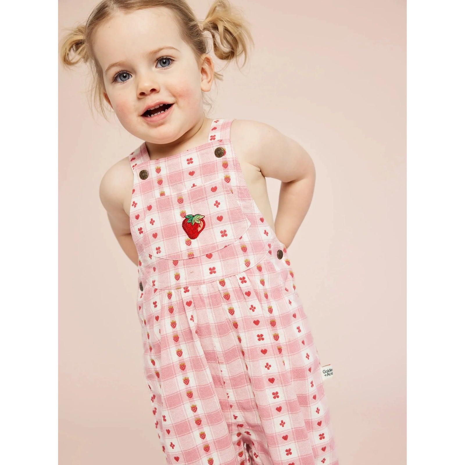 Goldie Vintage Overalls Very Berry Gingham