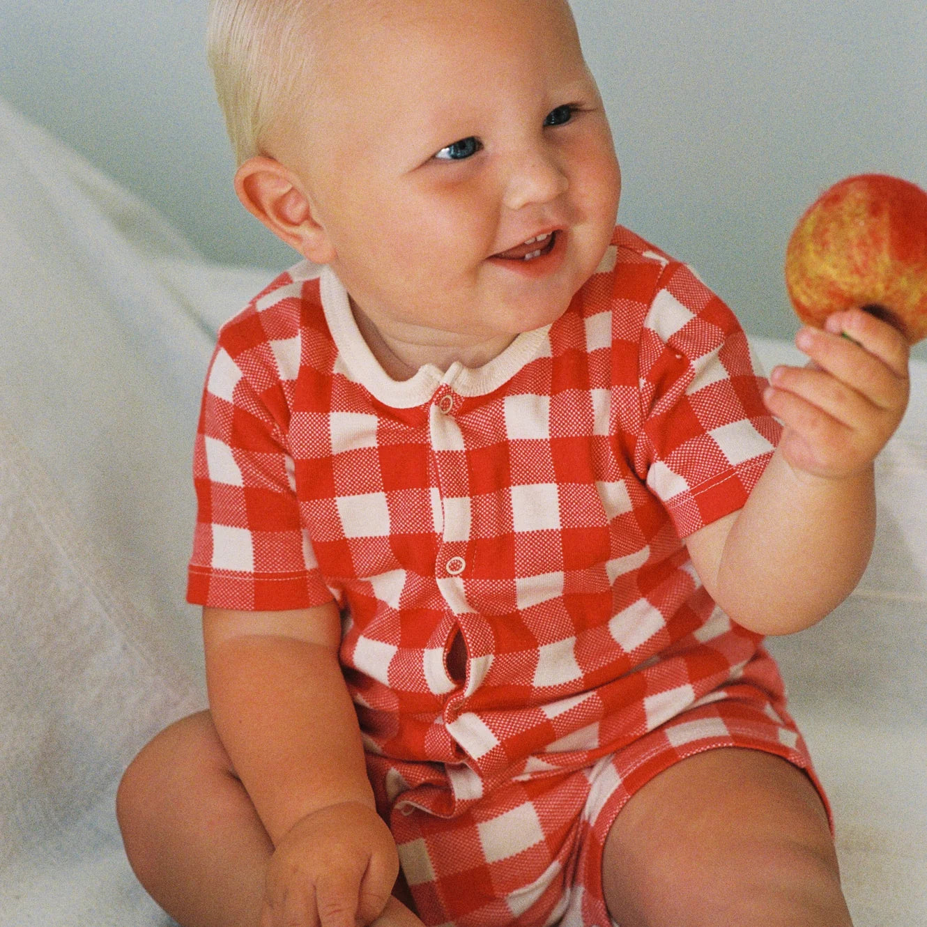 Summer Sleepy Suit - Red Crispin Check