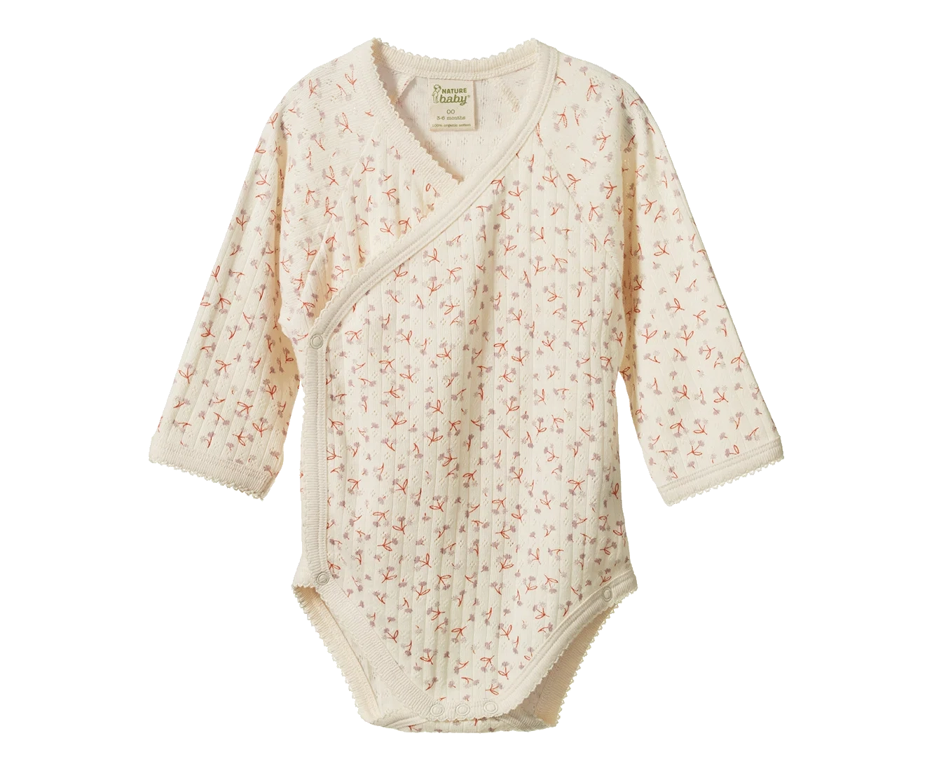 L/S Kimono Bodysuit Pointelle - Dandelion Print