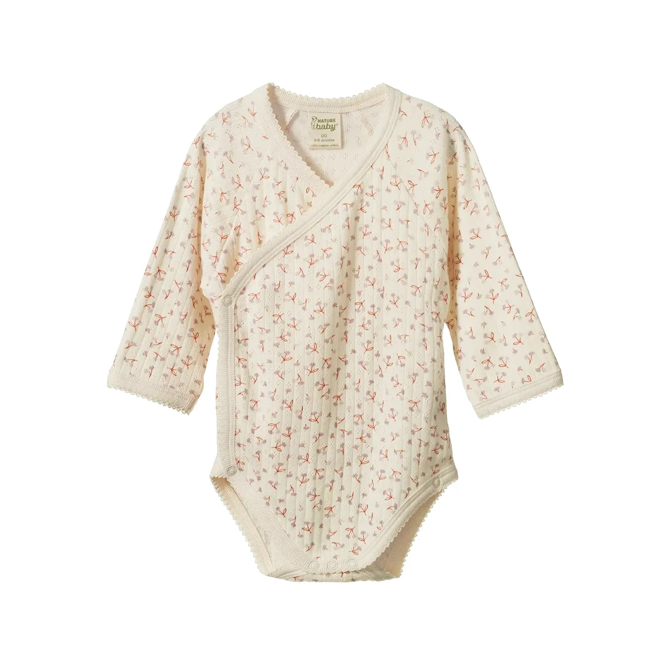 L/S Kimono Bodysuit Pointelle - Dandelion Print