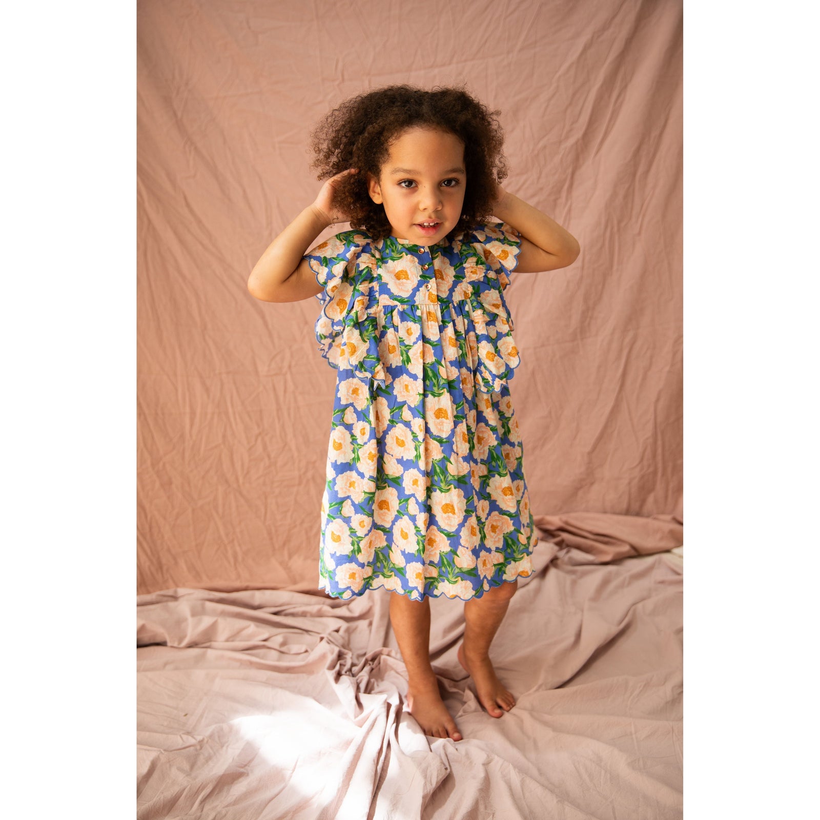 Sophia Dress-Soiree Bouquet Bondi Blue